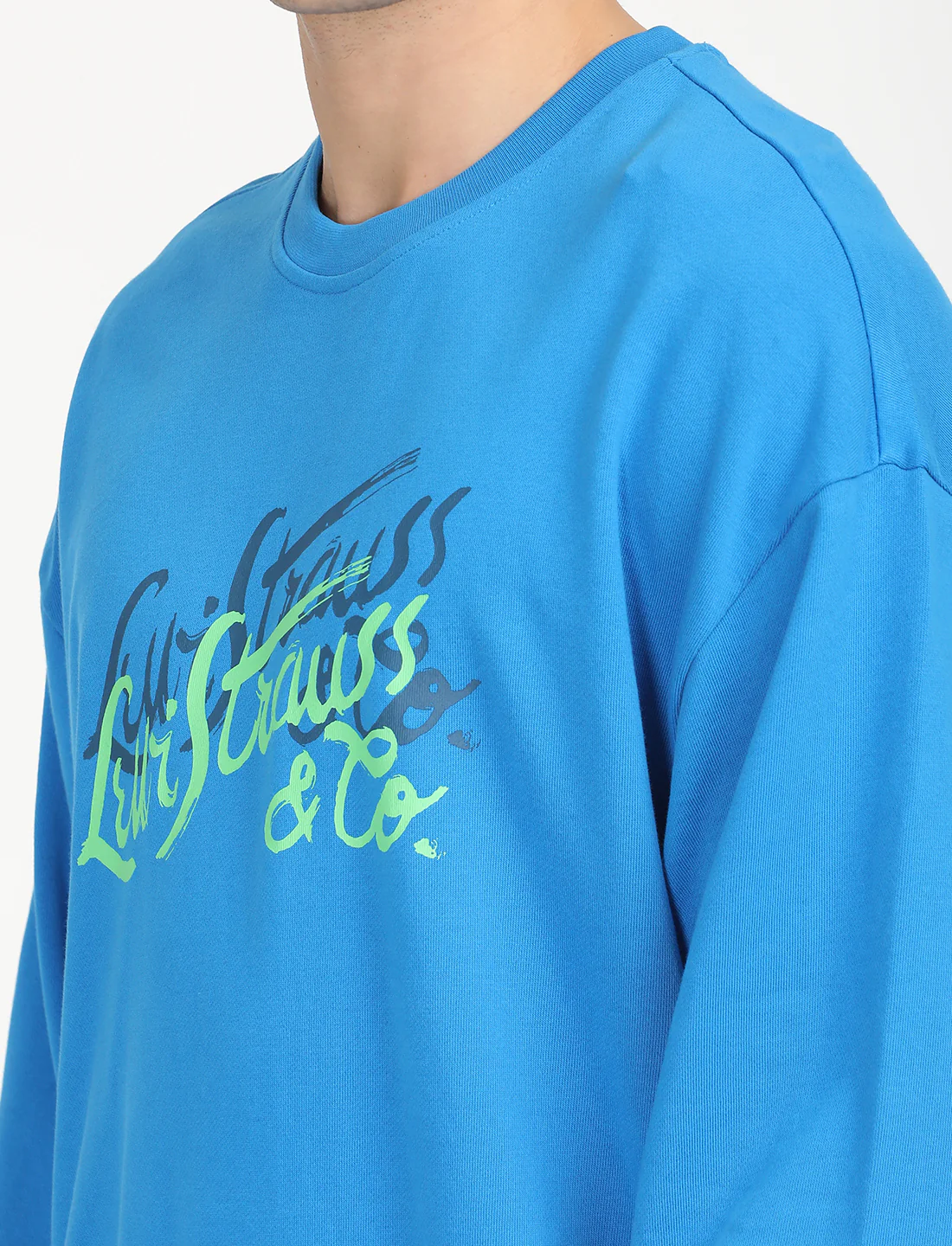 Men's Solid Dark Blue Crew Neck Sweatshirt - Image 5