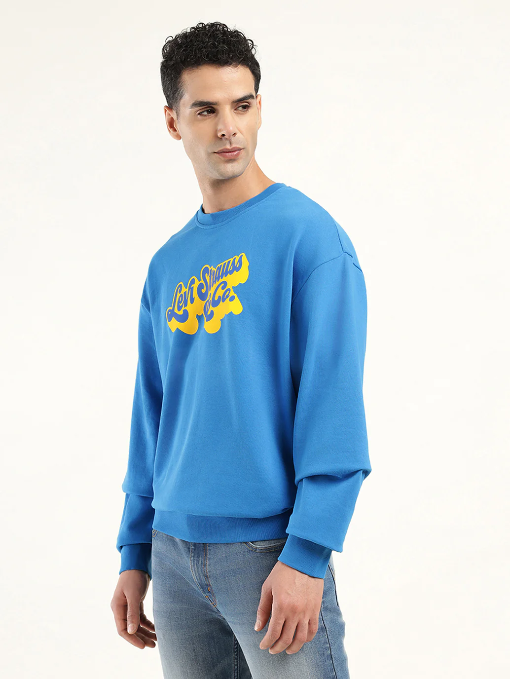 Men's Solid Dark Blue Crew Neck Sweatshirt - Image 5