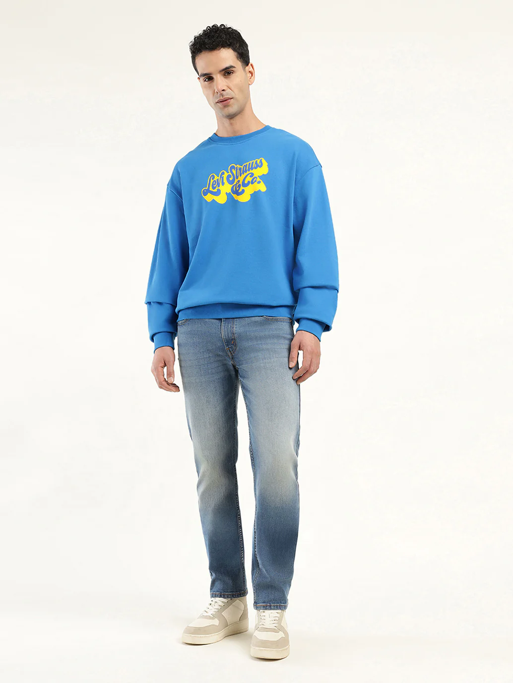 Men's Solid Dark Blue Crew Neck Sweatshirt - Image 6