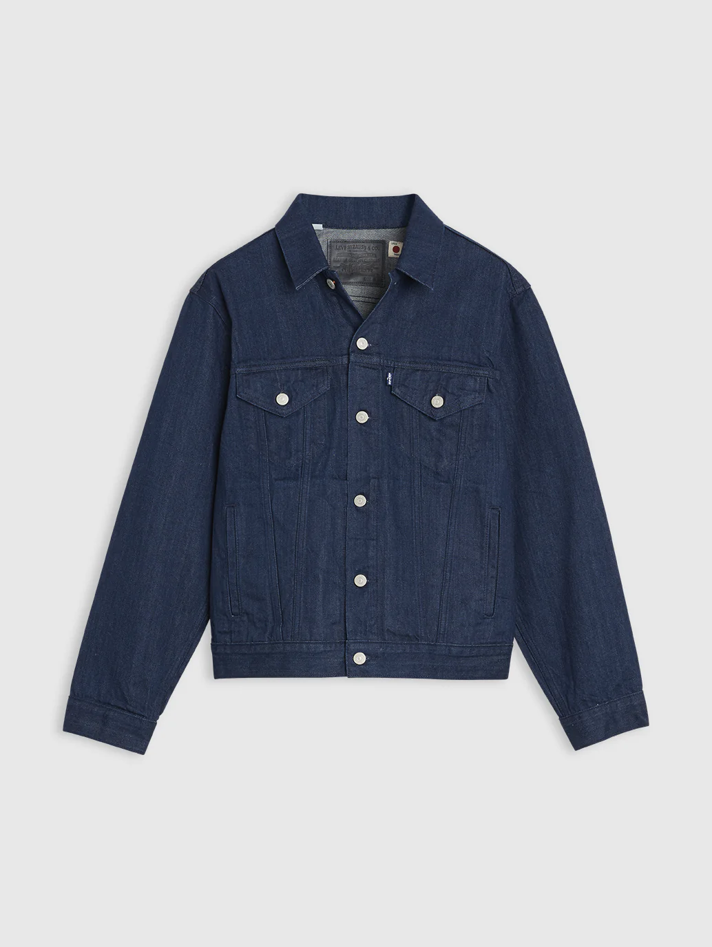 Men's Solid Dark Blue Trucker Jacket - Image 5