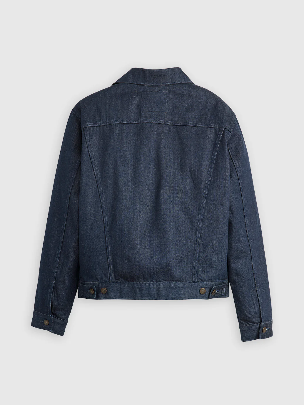 Men's Solid Dark Blue Trucker Jacket - Image 6