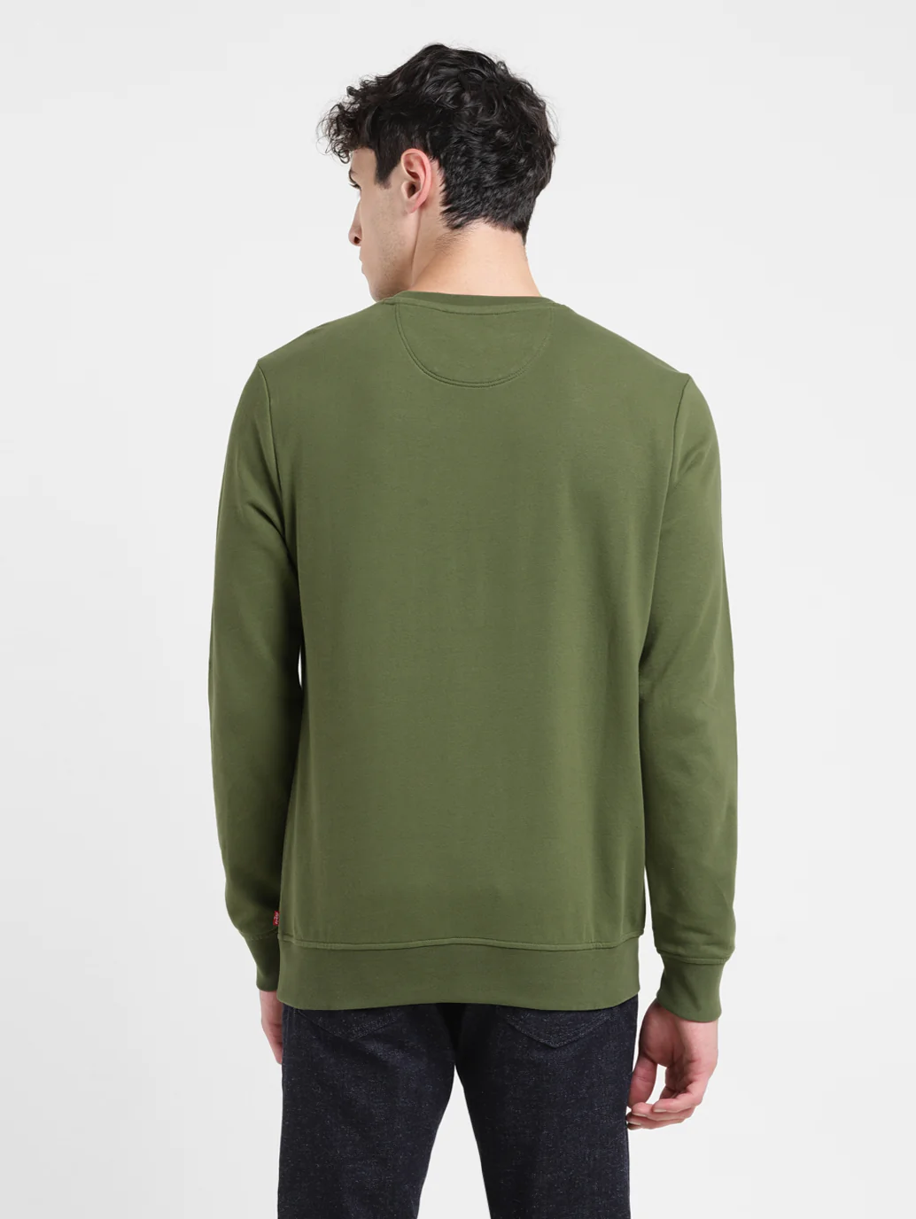 Men's Solid Green Crew Neck Sweatshirt - Image 3
