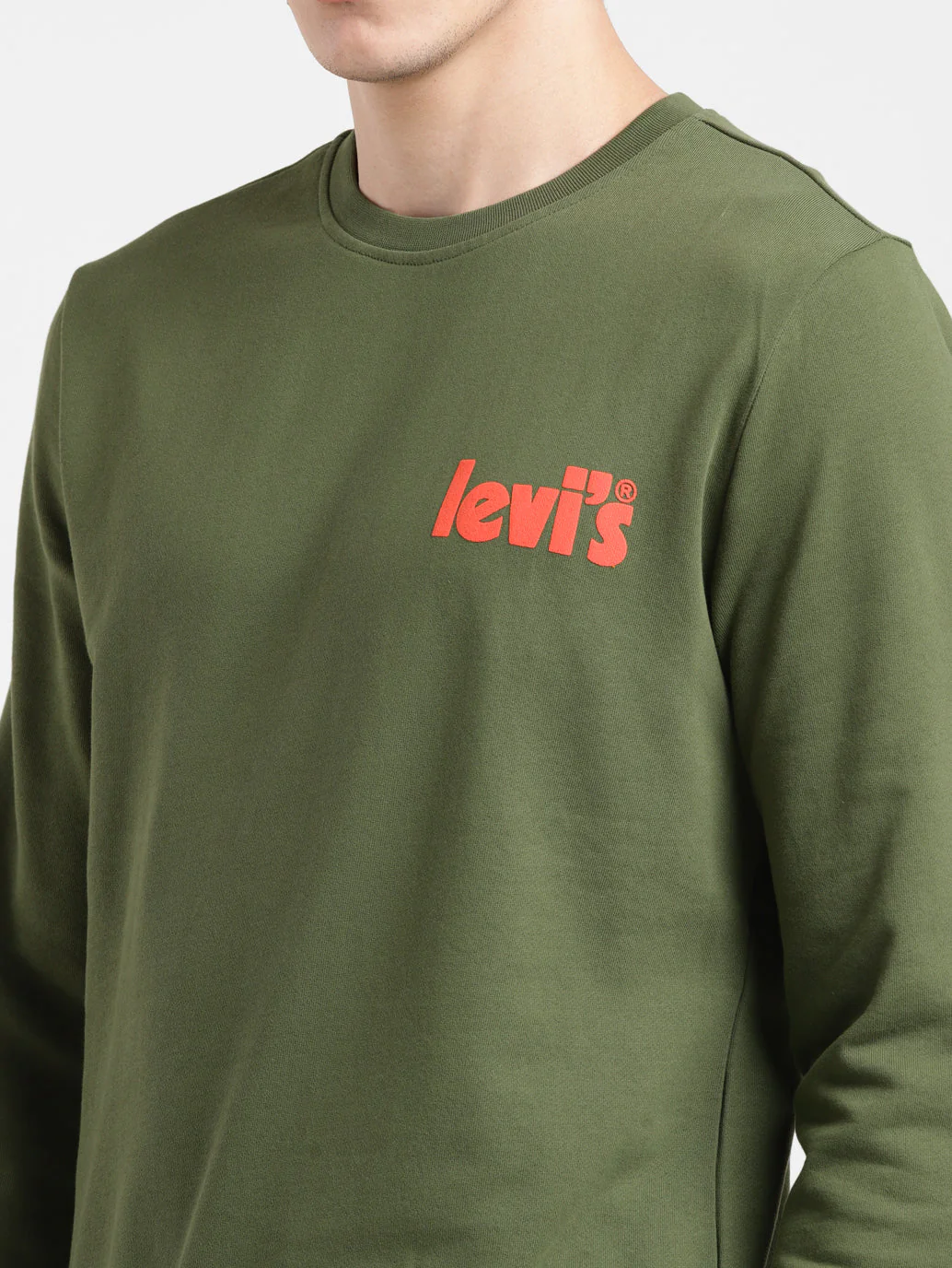 Men's Solid Green Crew Neck Sweatshirt - Image 5