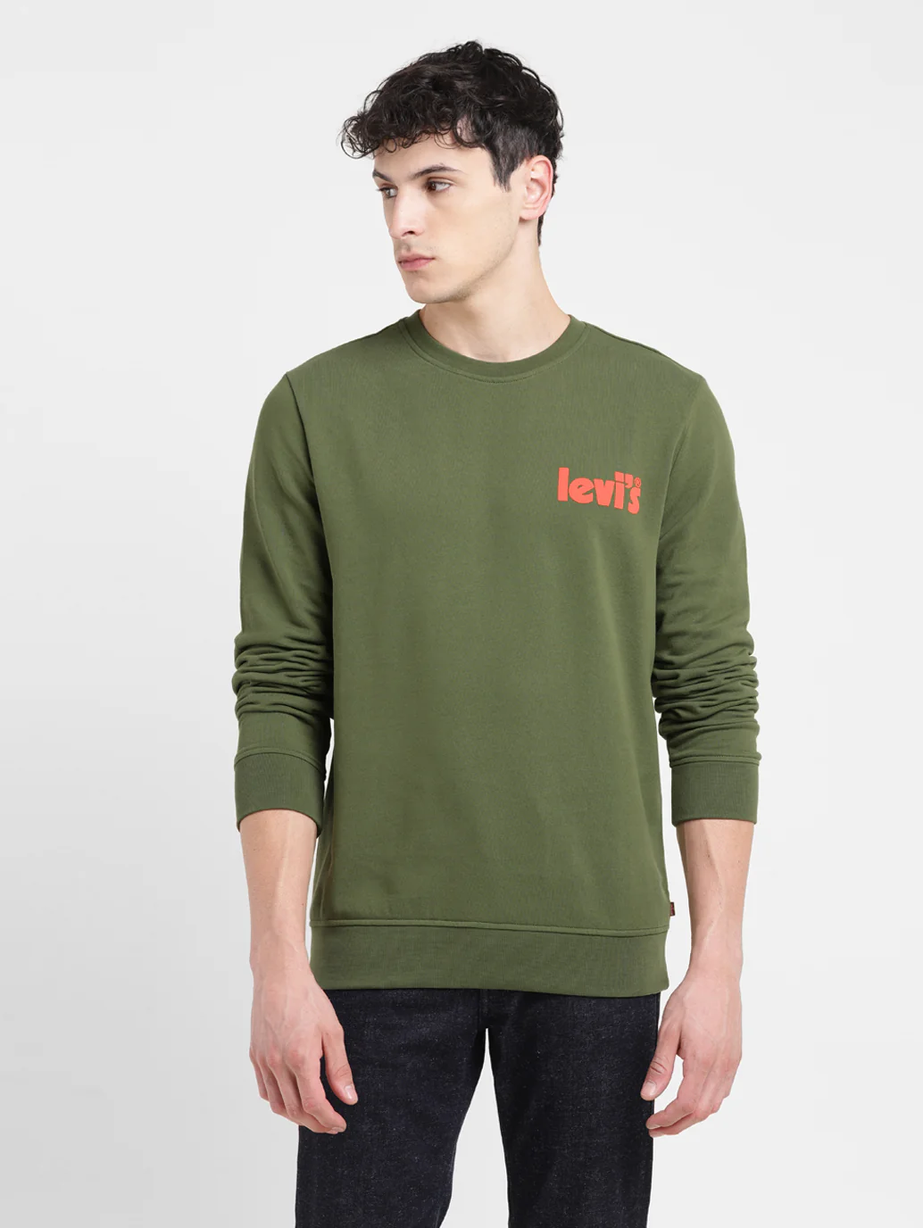 Men's Solid Green Crew Neck Sweatshirt - Image 6