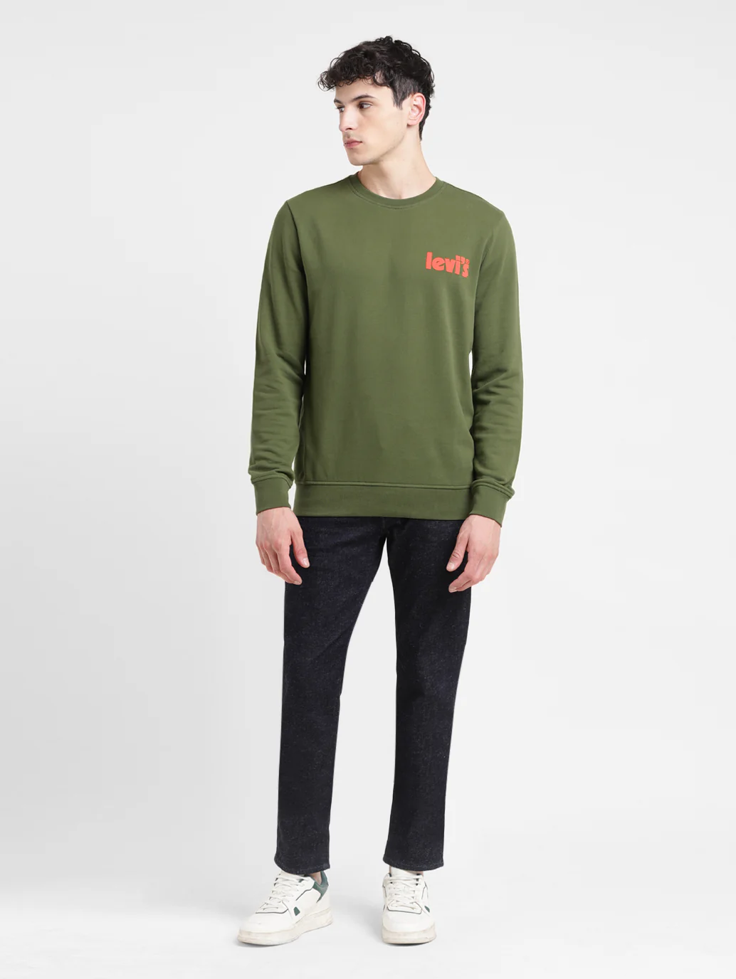 Men's Solid Green Crew Neck Sweatshirt - Image 8