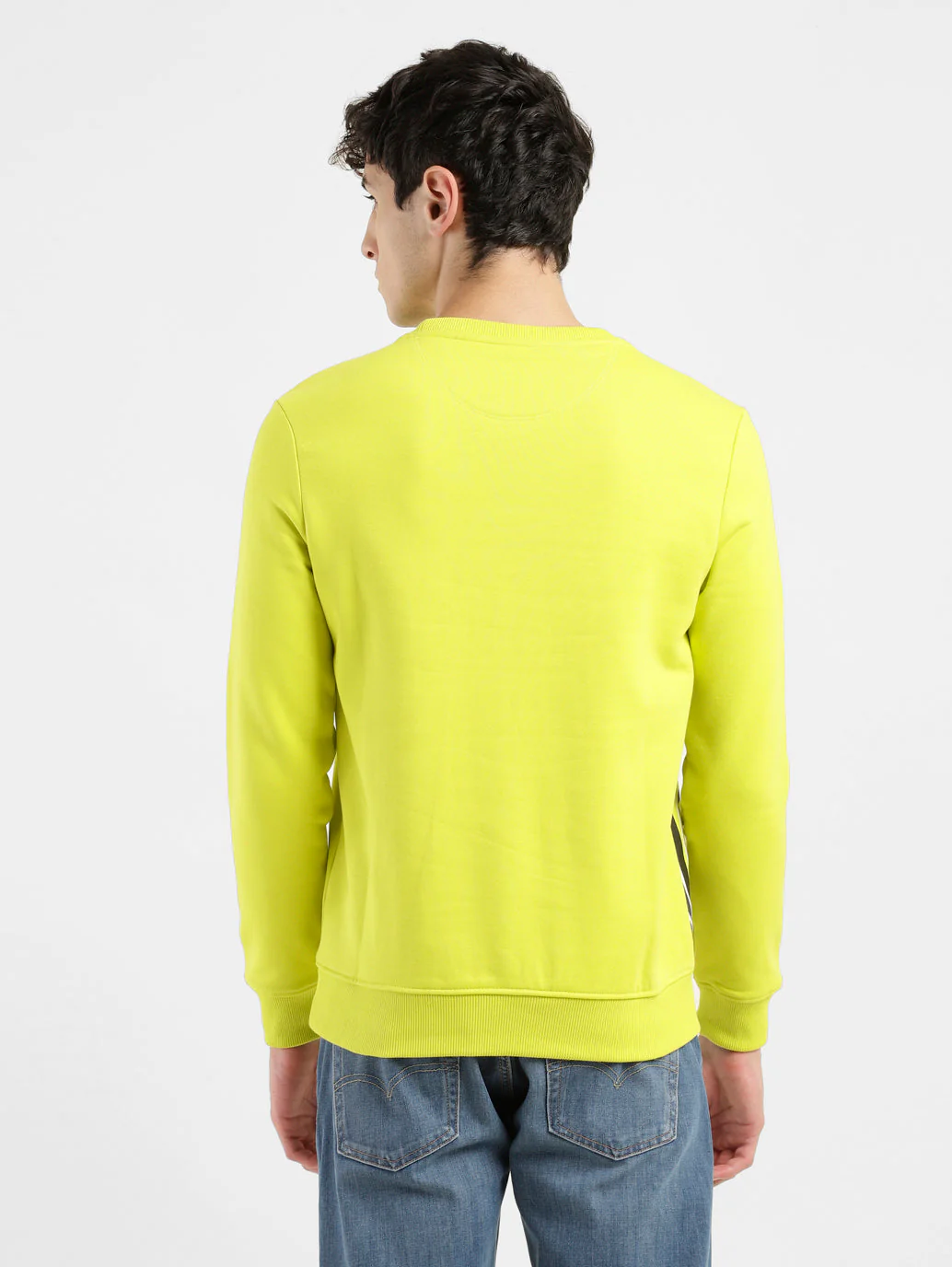 Men's Solid Green Crew Neck Sweatshirt - Image 3