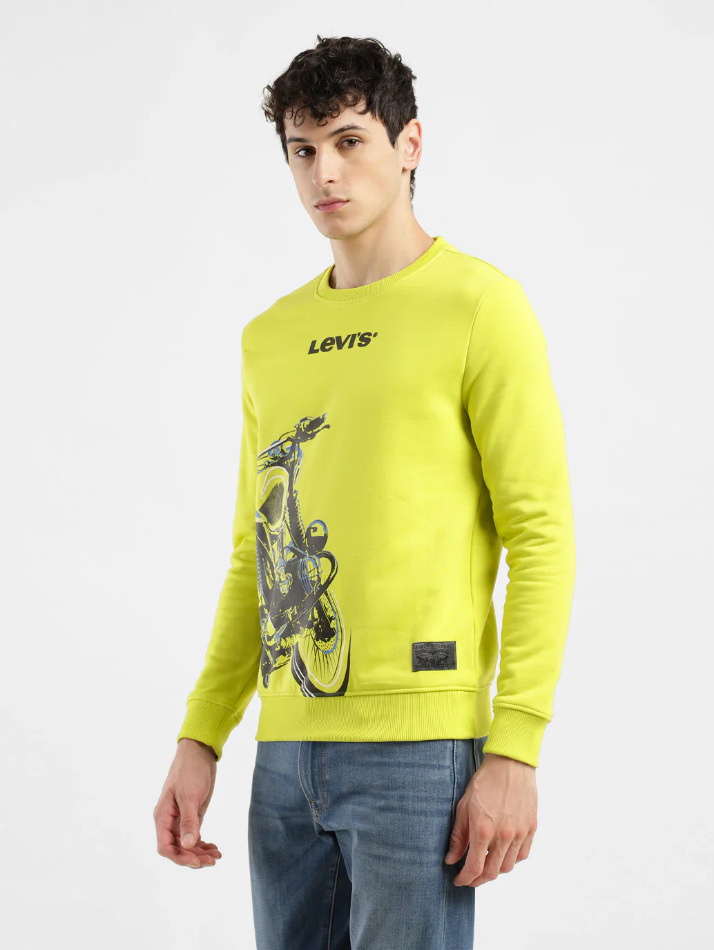 Men's Solid Green Crew Neck Sweatshirt - Image 4