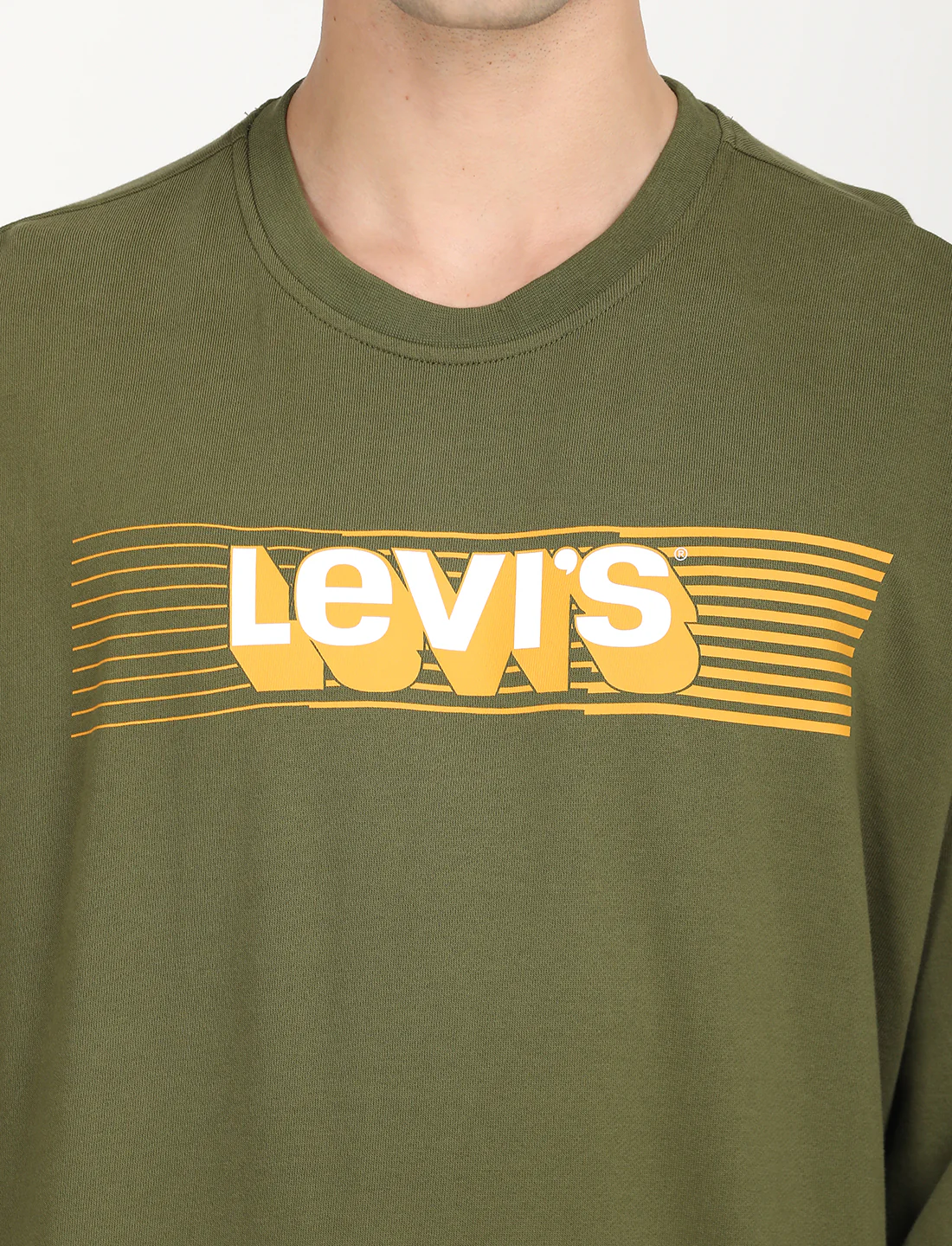 Men's Solid Green Crew Neck Sweatshirt - Image 4