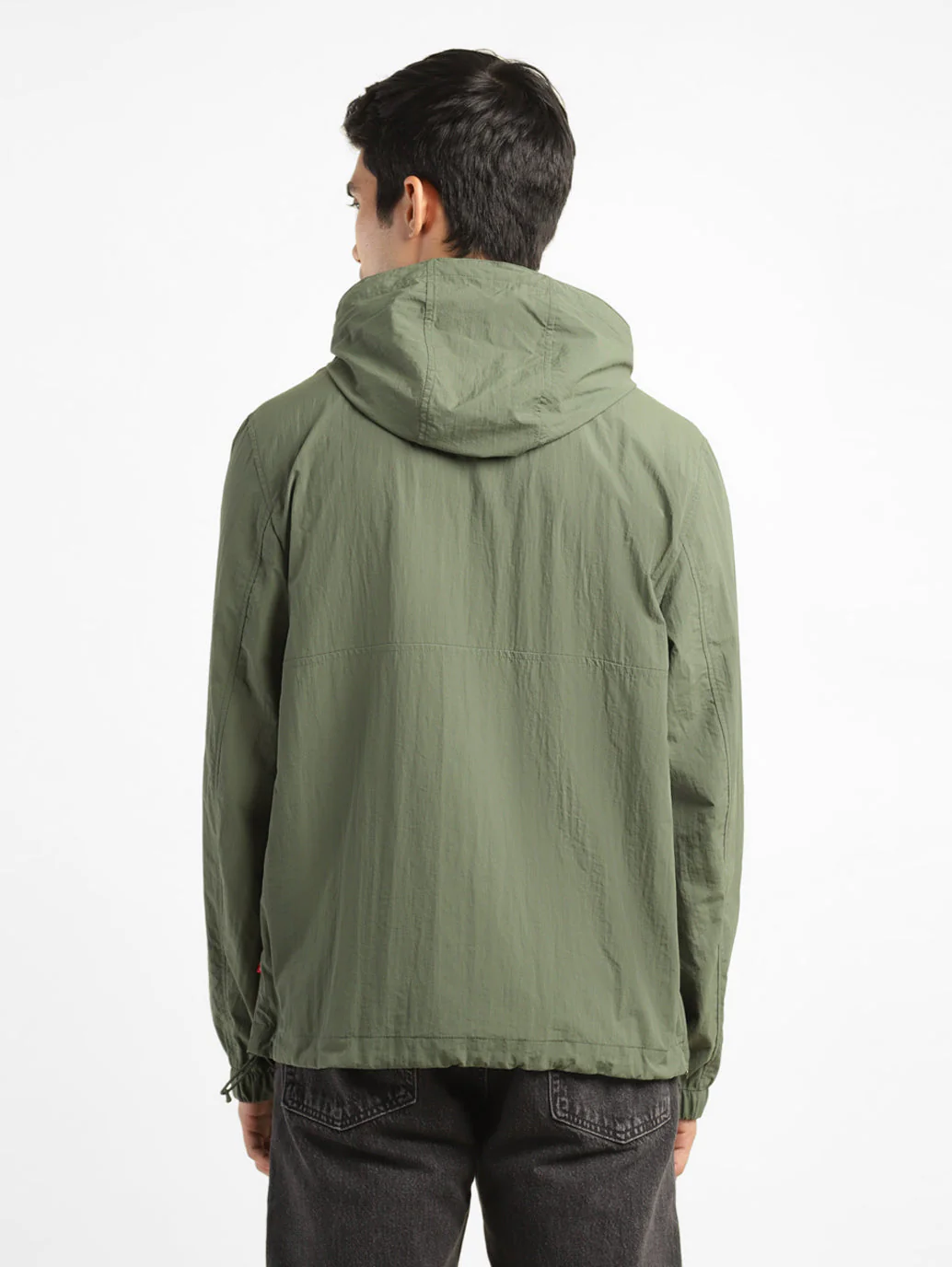 Men's Solid Green Hooded Tailored Jacket - Image 3