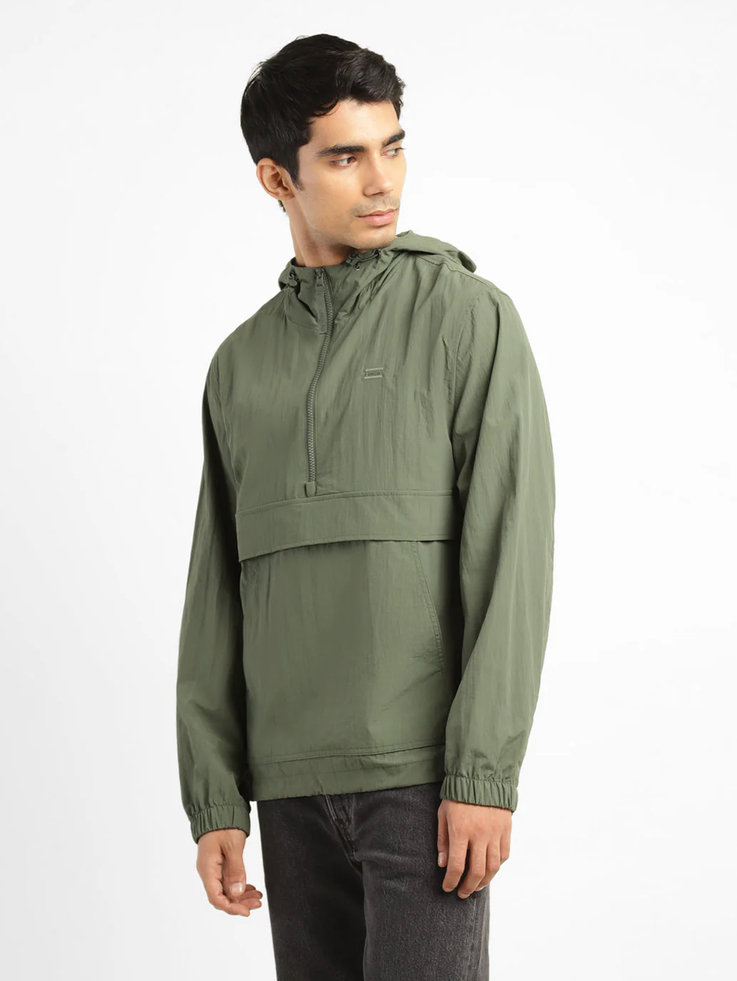 Men's Solid Green Hooded Tailored Jacket - Image 4