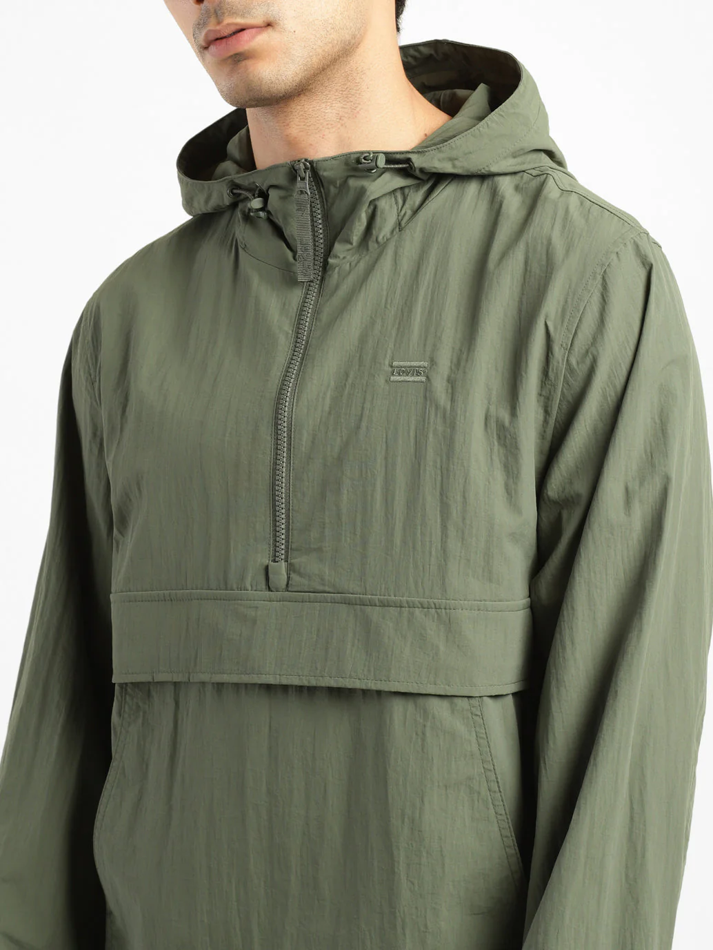 Men's Solid Green Hooded Tailored Jacket - Image 5