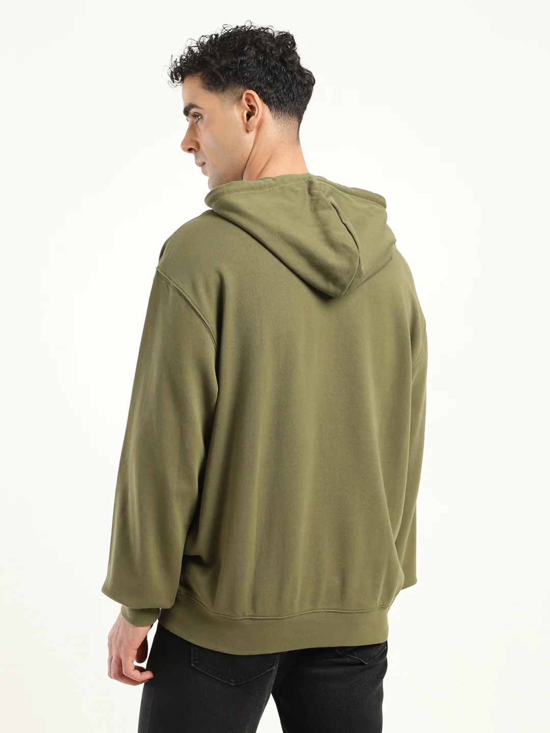 Men's Solid Green Hooded Sweatshirt - Image 2