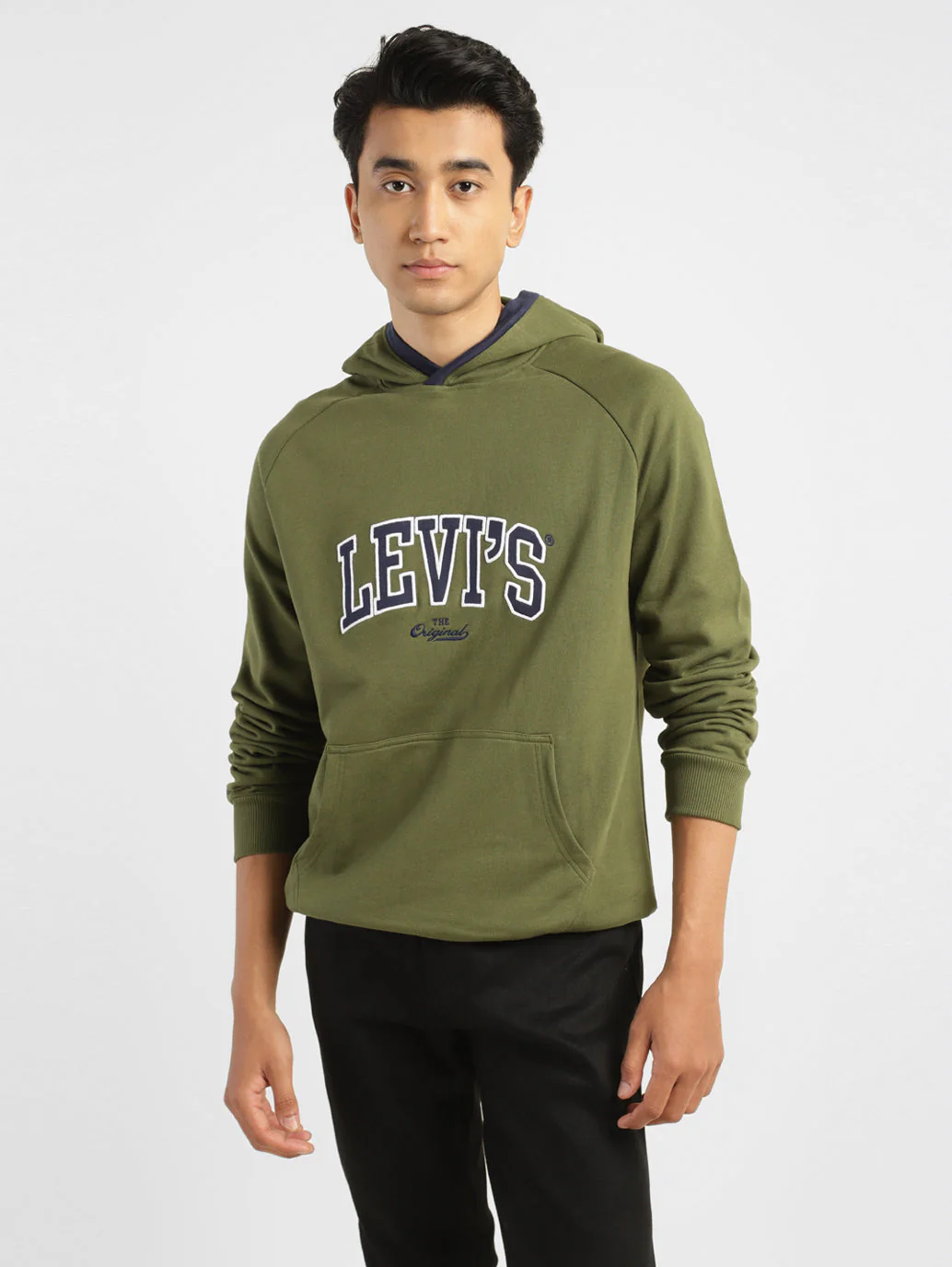 Men's Solid Green Hooded Sweatshirt - Image 2
