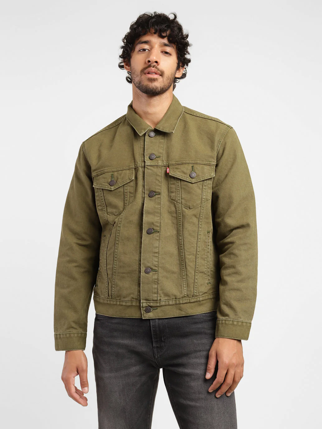 Men's Solid Spread Collar Jacket - Image 2