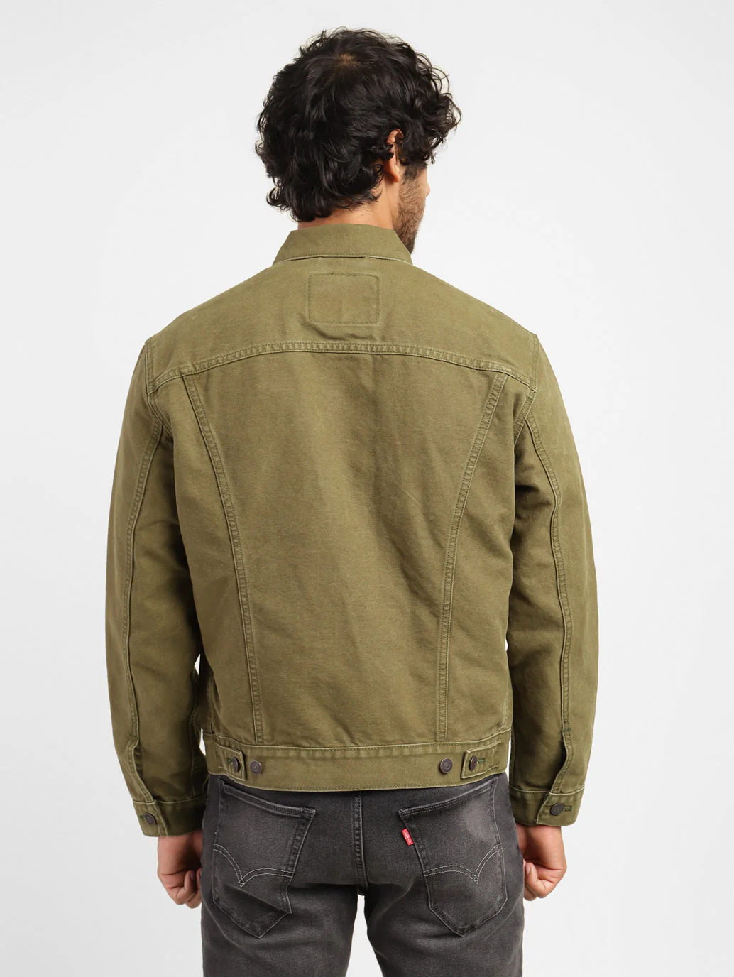 Men's Solid Spread Collar Jacket - Image 3