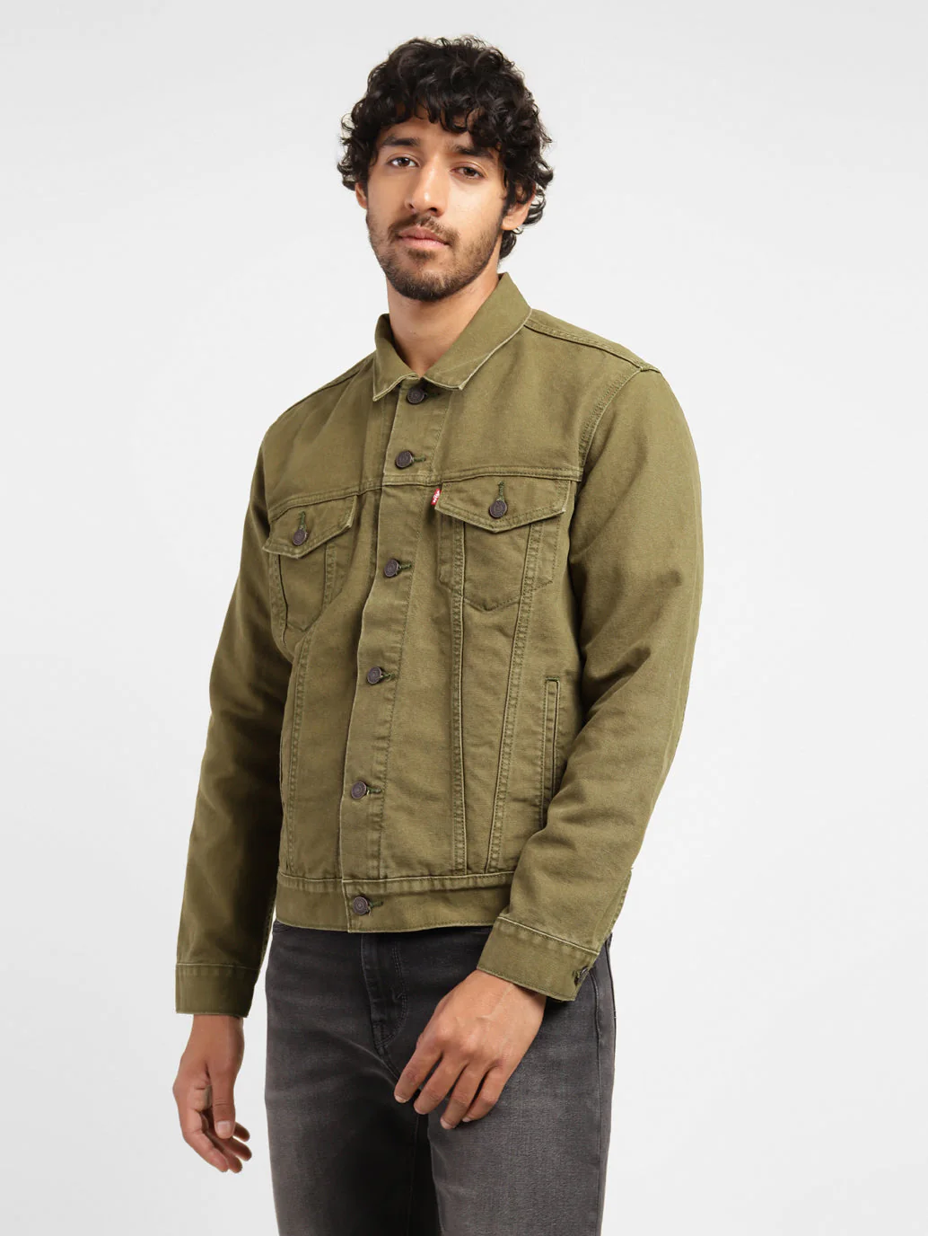 Men's Solid Spread Collar Jacket - Image 4