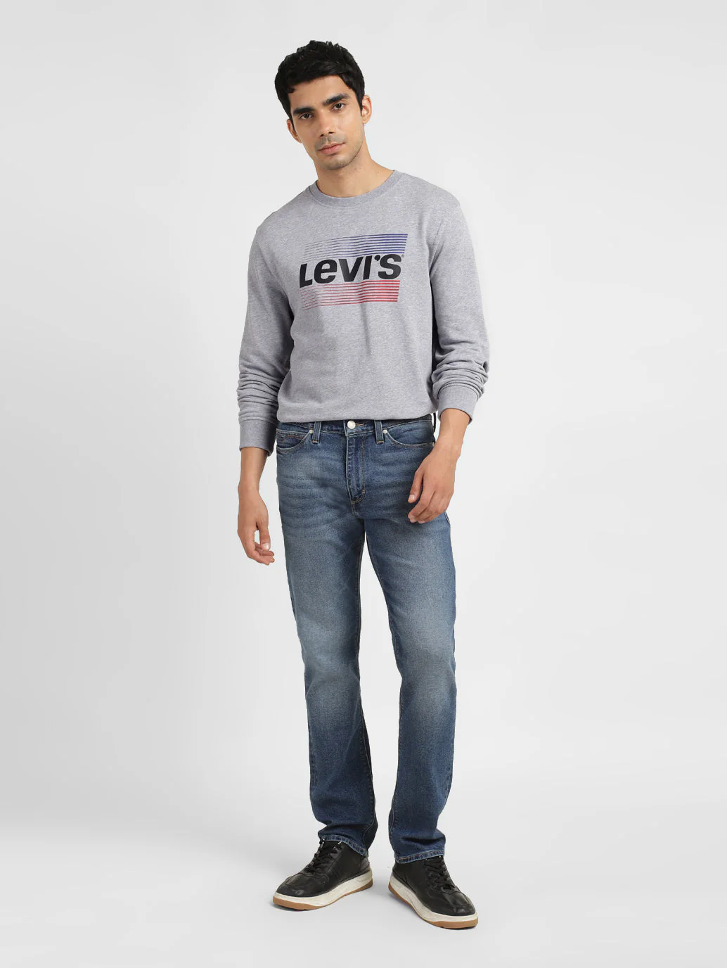 Men's Solid Grey Crew Neck Sweatshirt - Image 6
