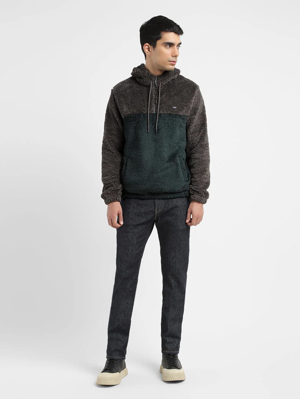 Men's Solid Grey Hooded Sweatshirt - Image 6