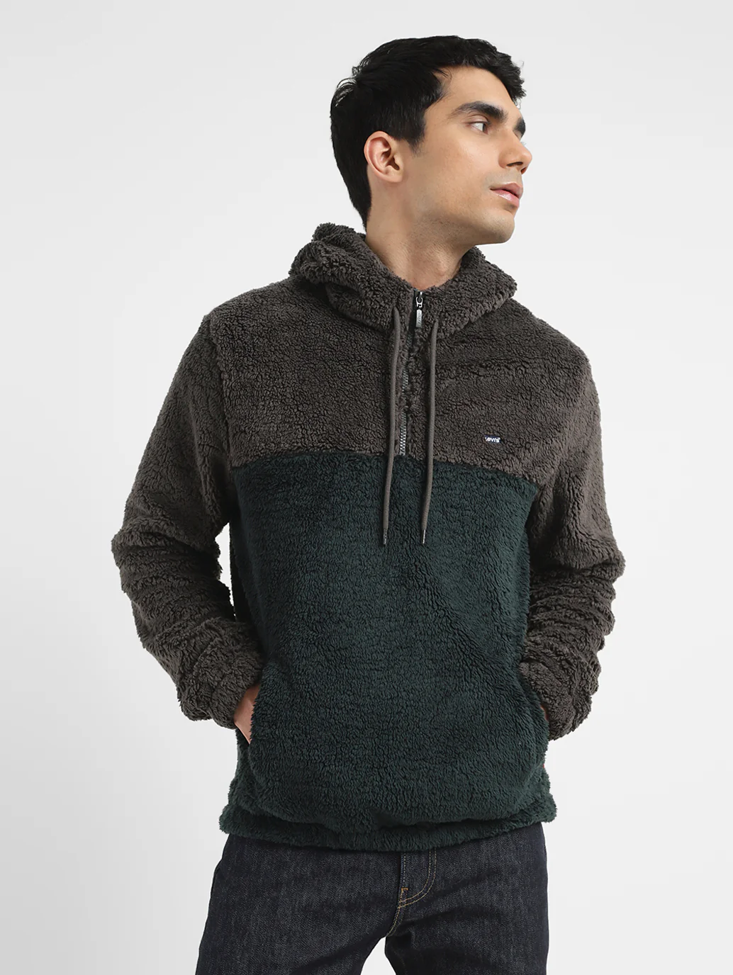 Men's Solid Grey Hooded Sweatshirt - Image 7