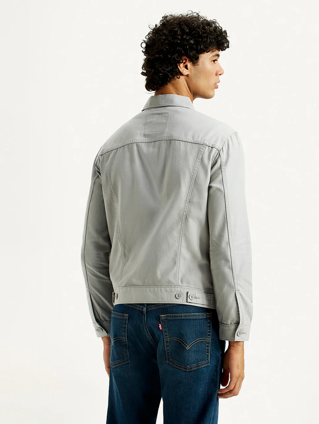 Men's Solid Grey Spread Collar Linen Jacket - Image 2