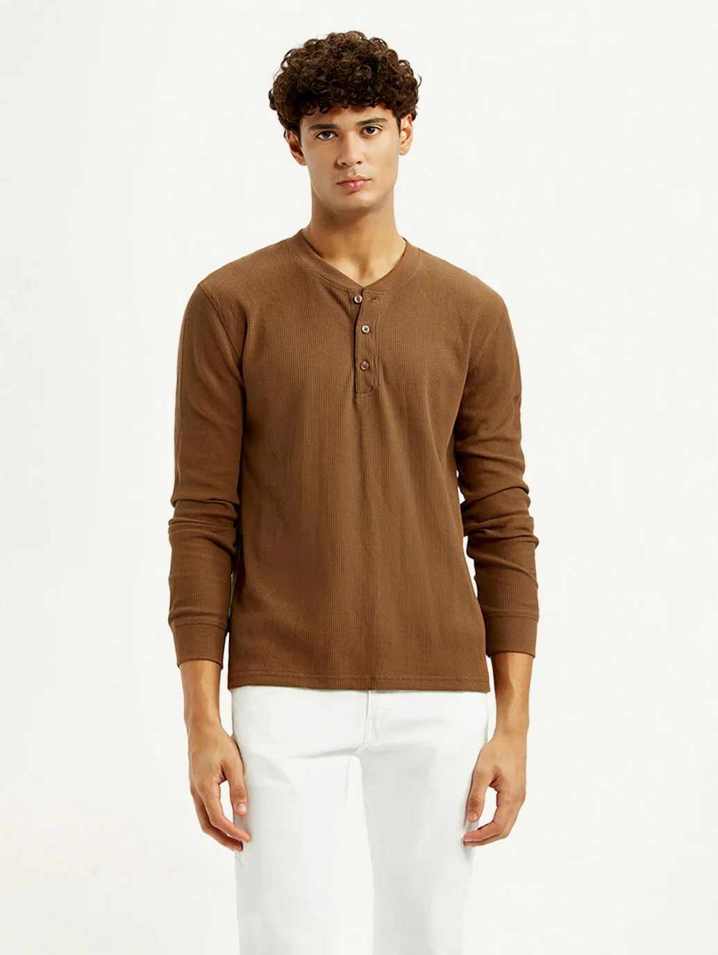 Men's Solid Henley Neck T-shirt - Image 2