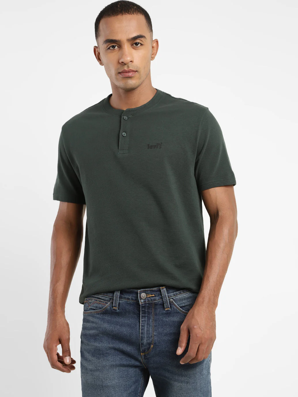 Men's Solid Henley Neck T-shirt - Image 2