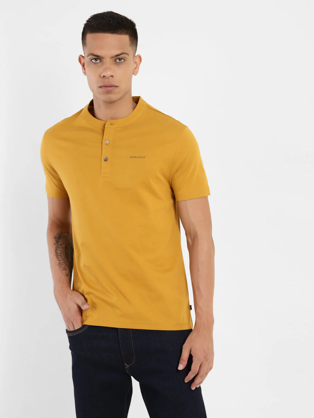 Men's Solid Henley Neck T-shirt - Image 2