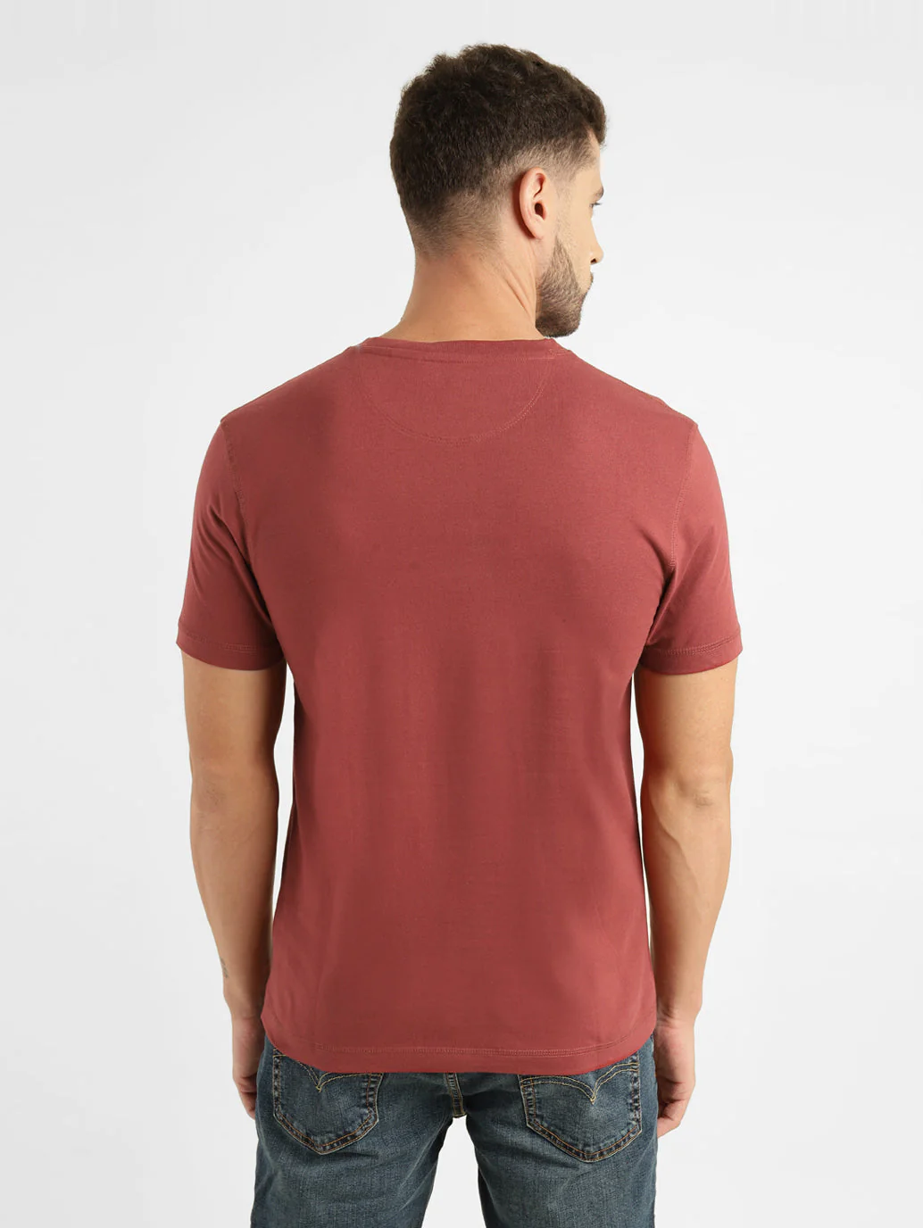 Men's Solid Henley T Shirt - Image 3