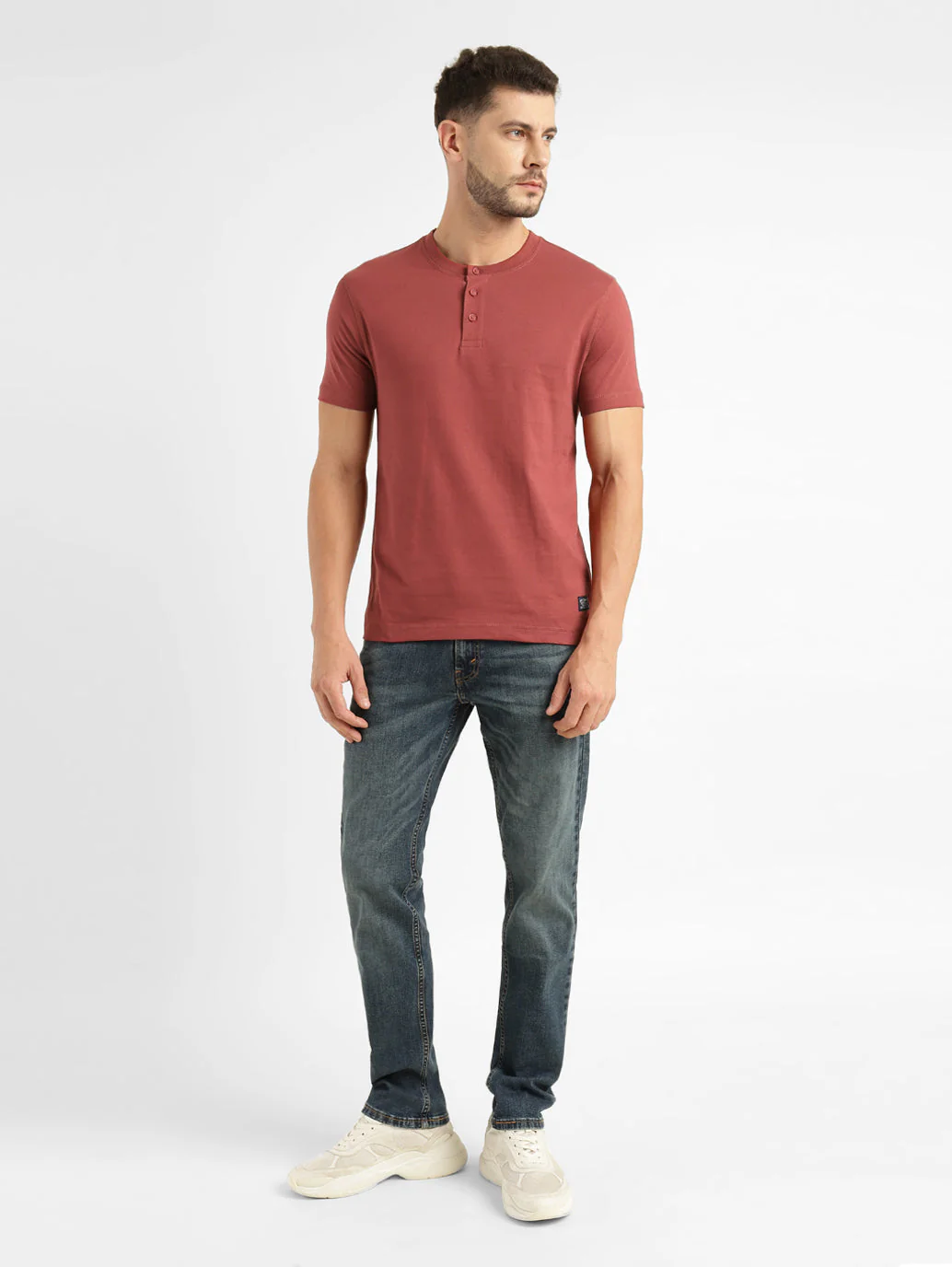 Men's Solid Henley T Shirt - Image 6