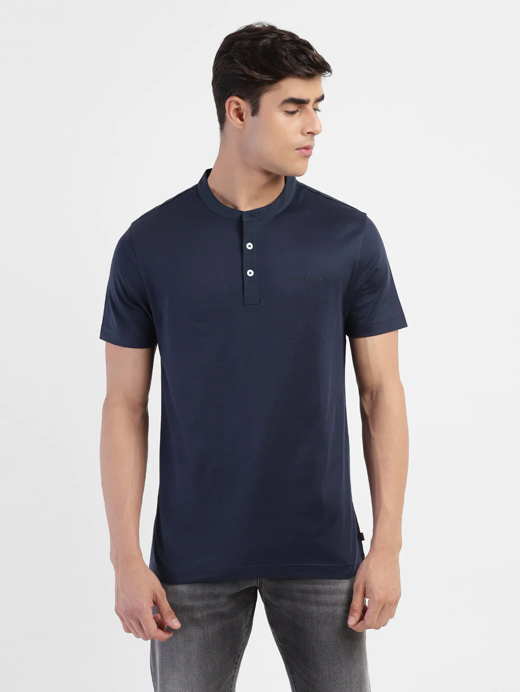 Men's Solid Henley T-Shirt - Image 2
