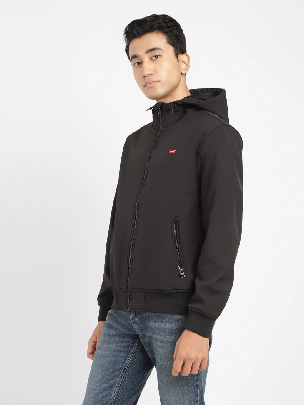 Men's Solid Hooded Bomber Jacket - Image 4