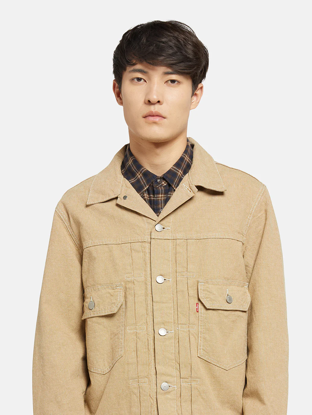 Men's Solid Khaki Relaxed Fit Jacket - Image 2