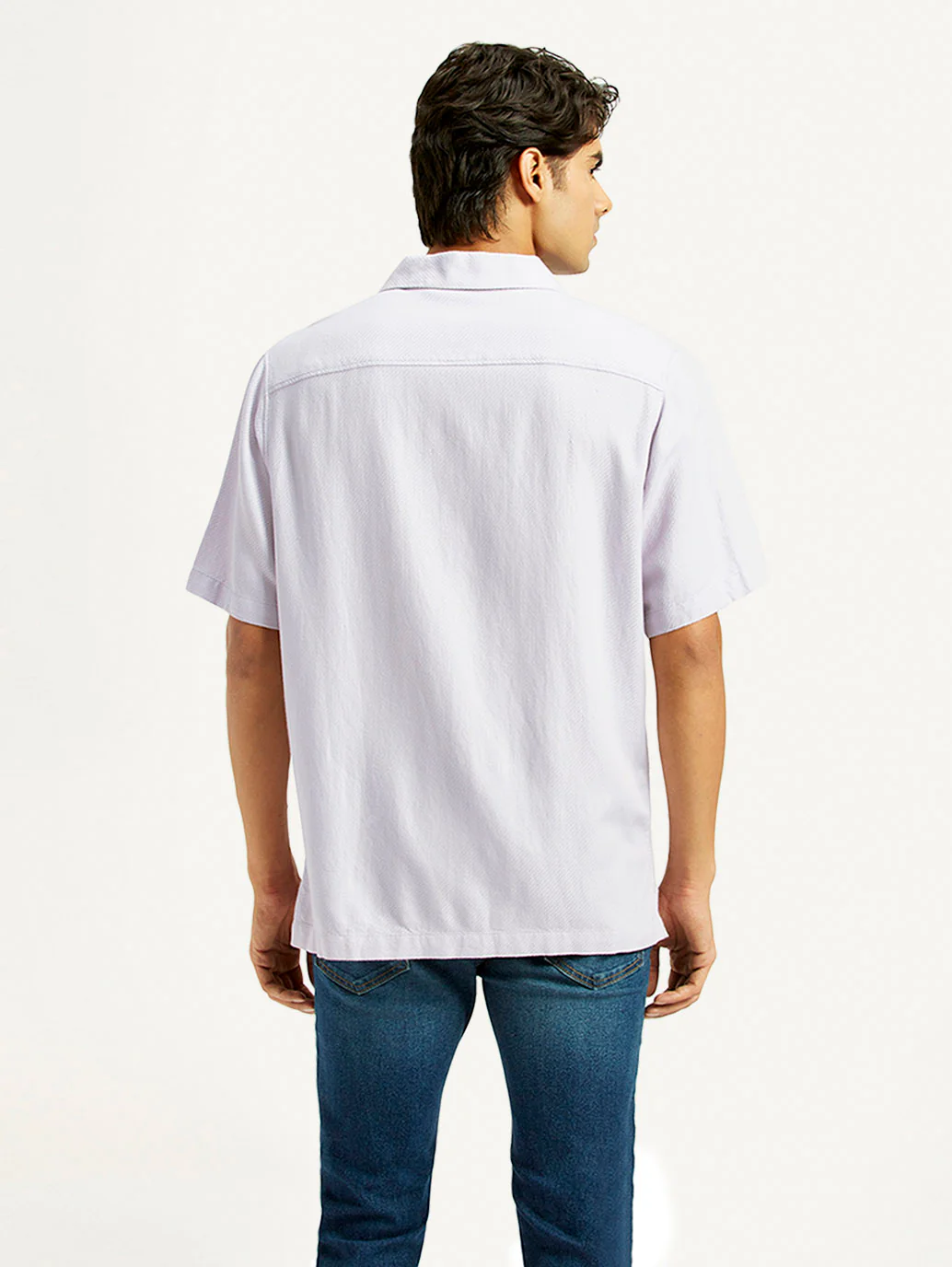 Men's Solid Lilac Camp Shirt - Image 3