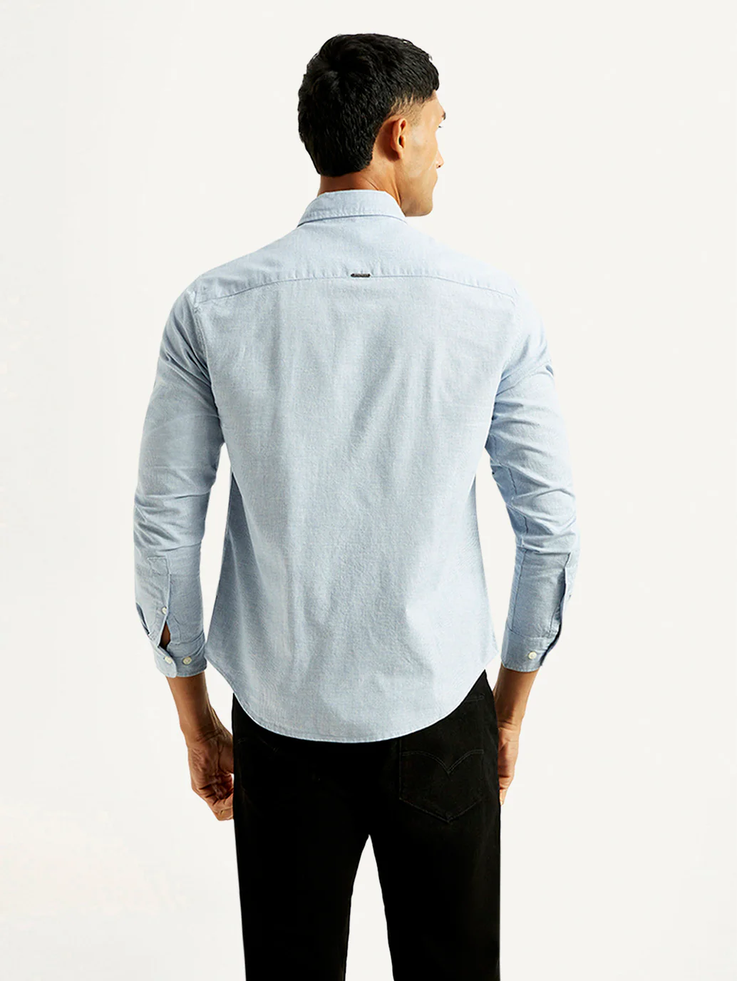 Men's Redloop Checkered Light Blue Slim Fit Shirt - Image 3