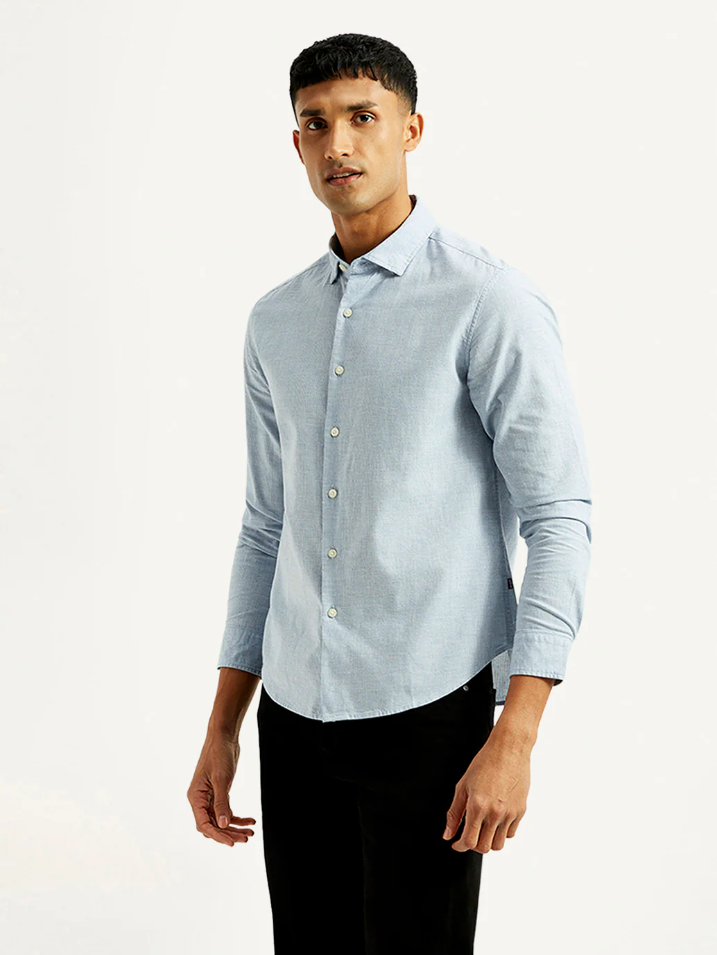 Men's Redloop Checkered Light Blue Slim Fit Shirt - Image 4