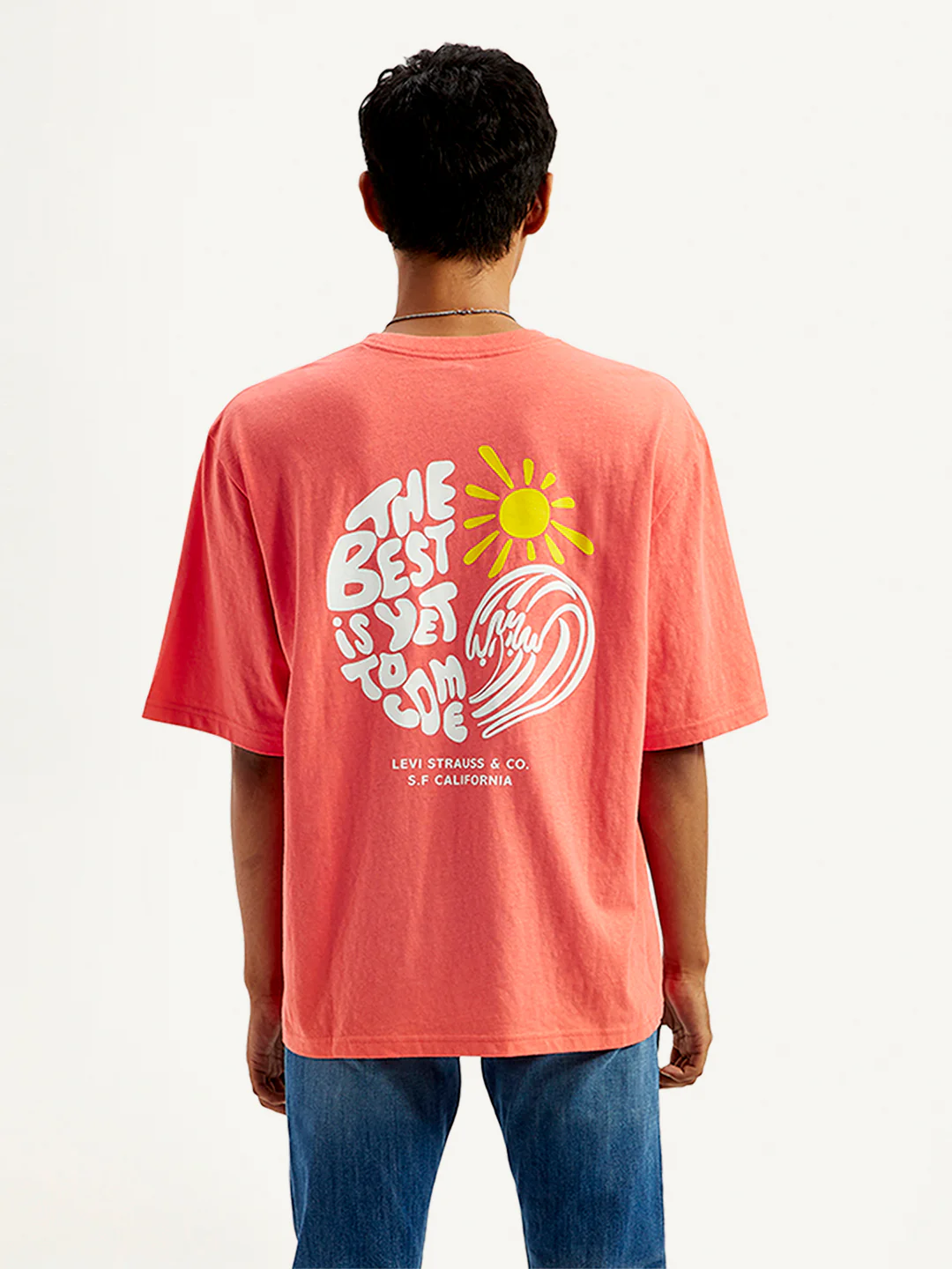 Men's Solid Loose Fit Graphic T-Shirt - Image 3