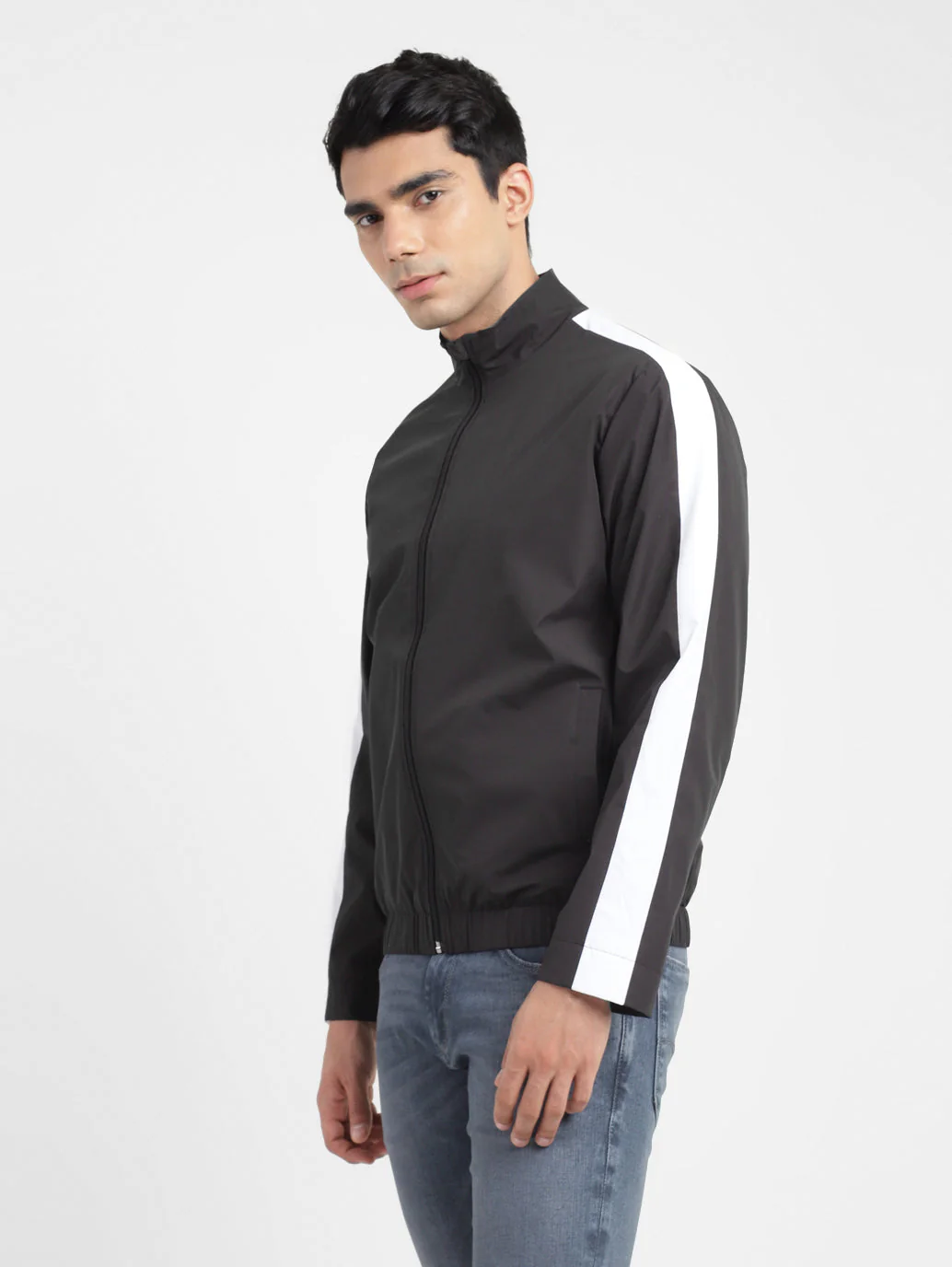 Men's Solid Mock Collar Sport Jacket - Image 4