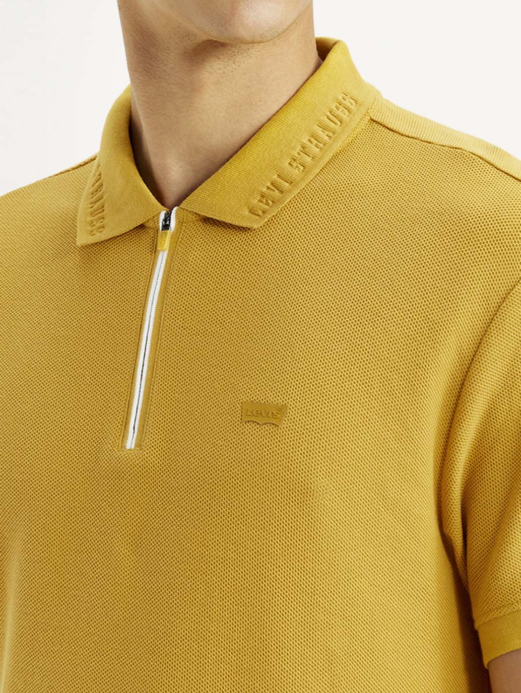 Men's Solid Yellow Slim Fit Polo T-shirt - Image 5