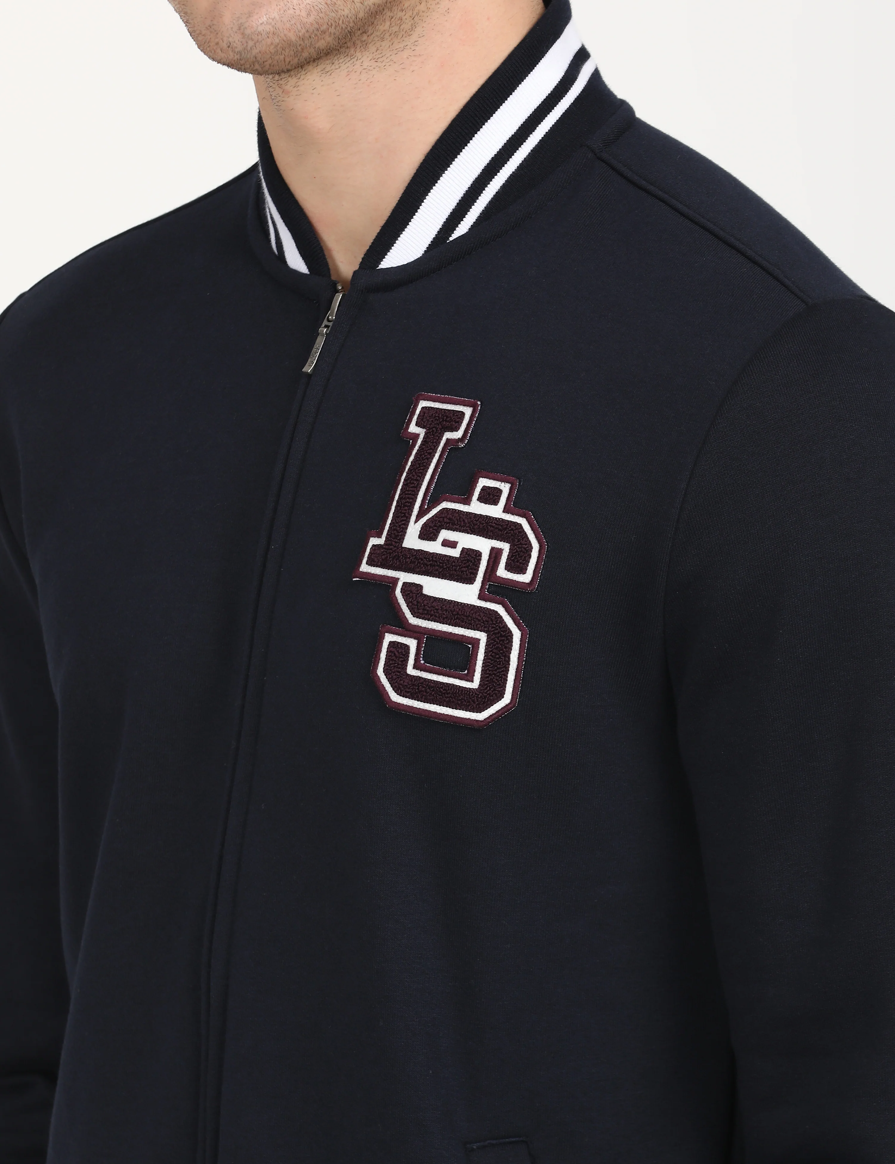 Men's Solid Navy Crew Neck Sweatshirt - Image 5