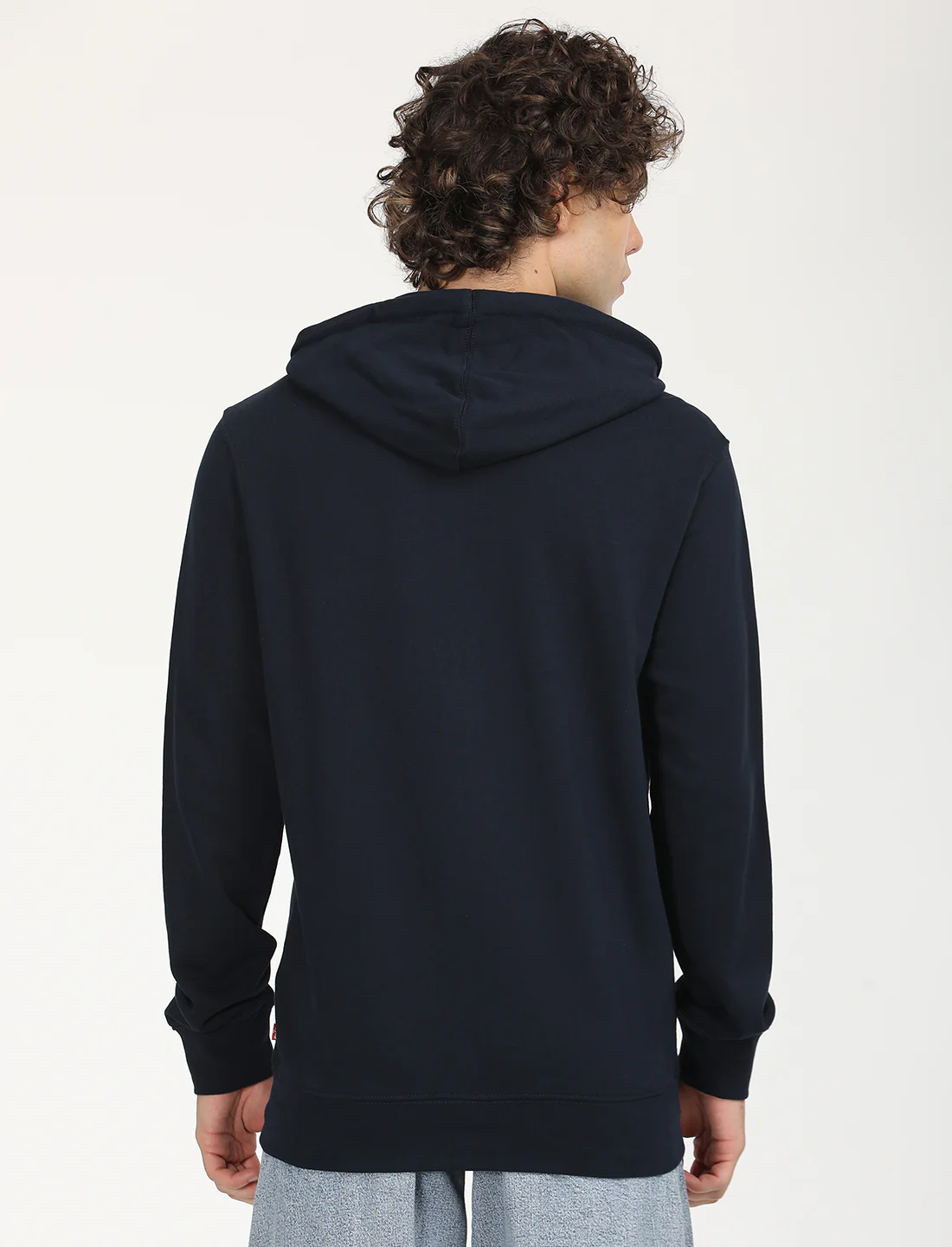Men's Solid Navy Hooded Sweatshirt - Image 3