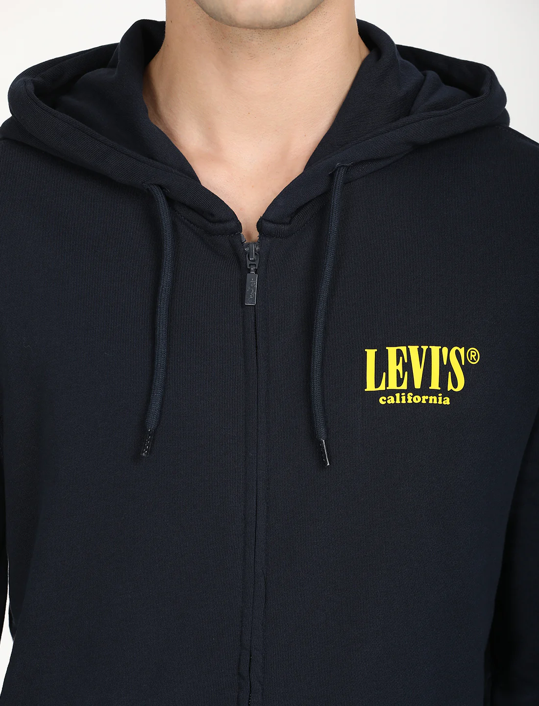 Men's Solid Navy Hooded Sweatshirt - Image 5
