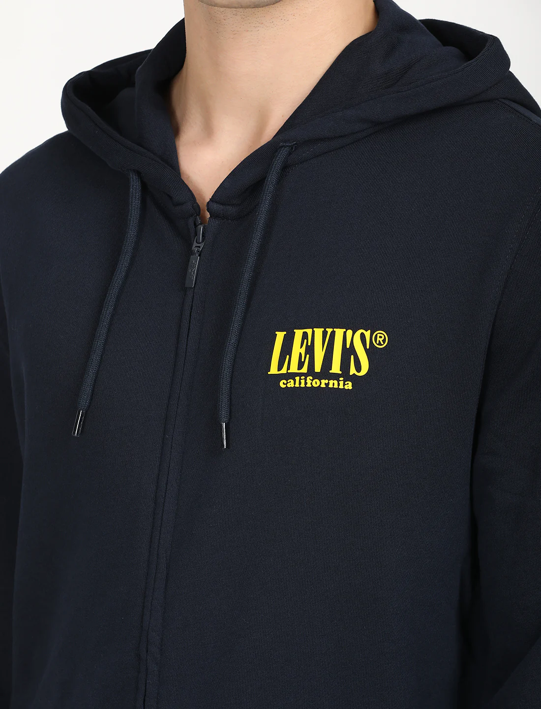 Men's Solid Navy Hooded Sweatshirt - Image 6