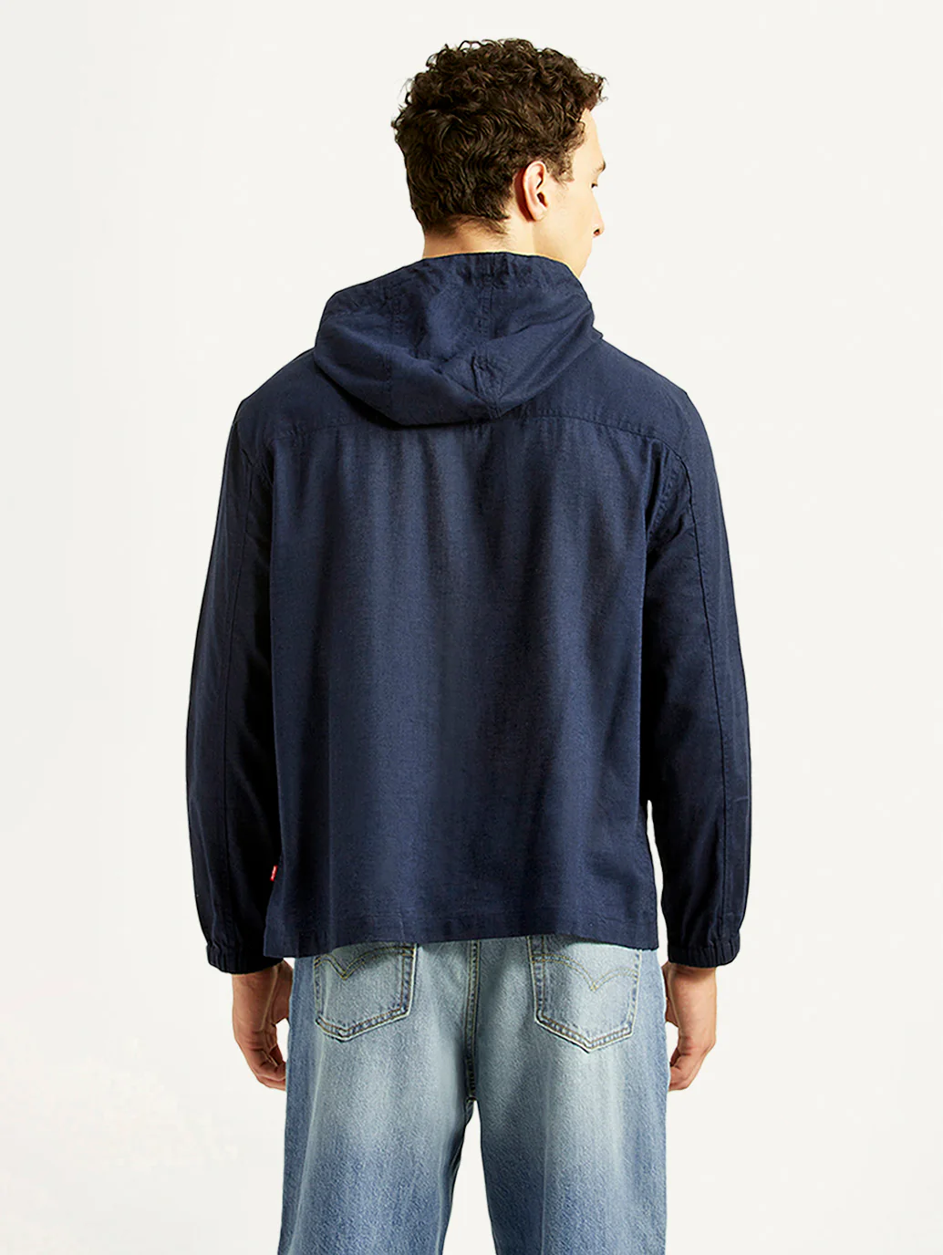 Men's Solid Navy Linen Jacket - Image 3