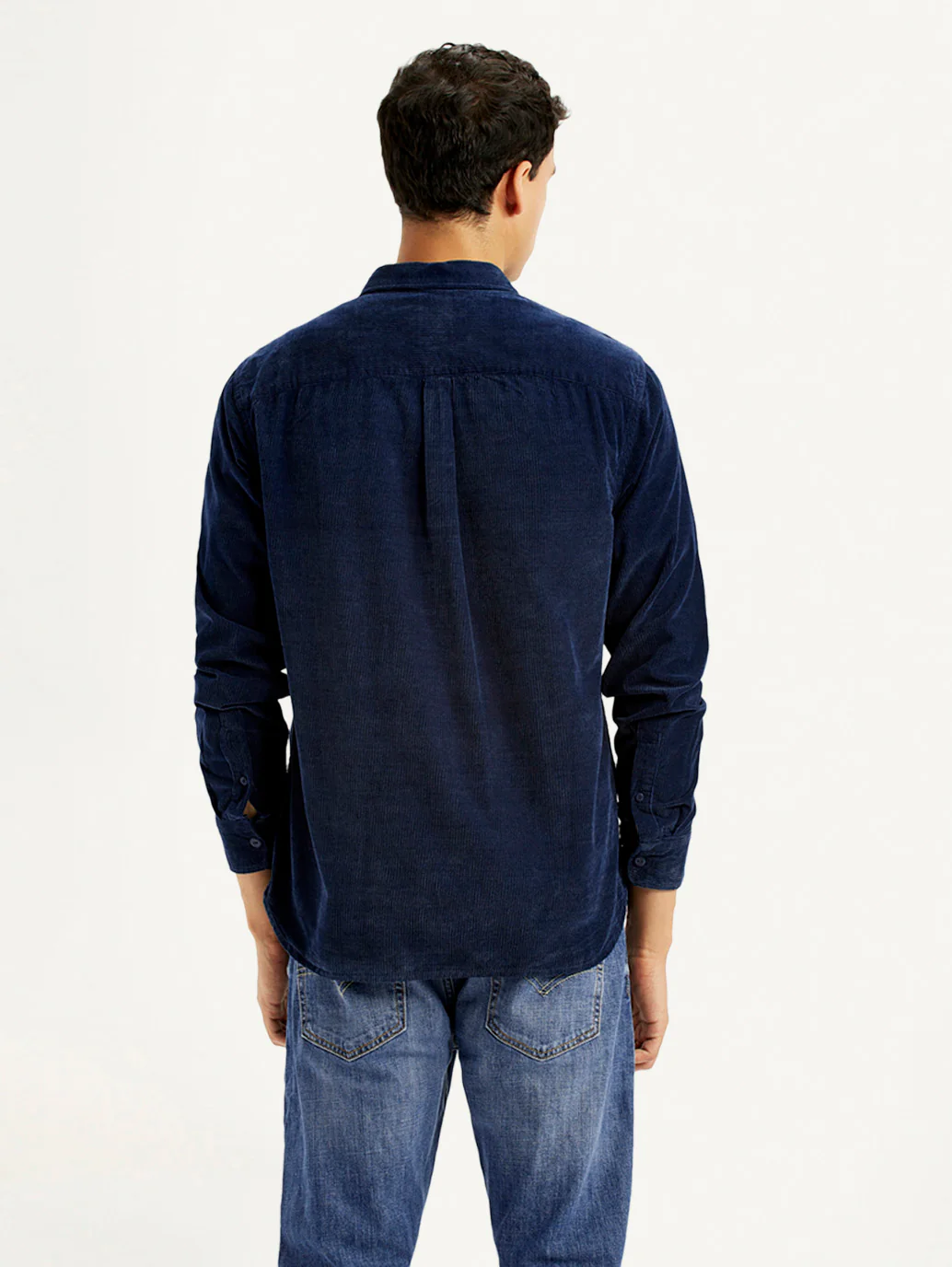 Men's Solid Navy Slim Fit Shirt - Image 3
