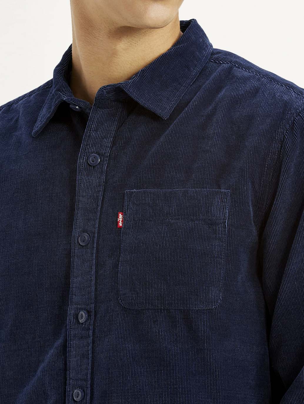 Men's Solid Navy Slim Fit Shirt - Image 4