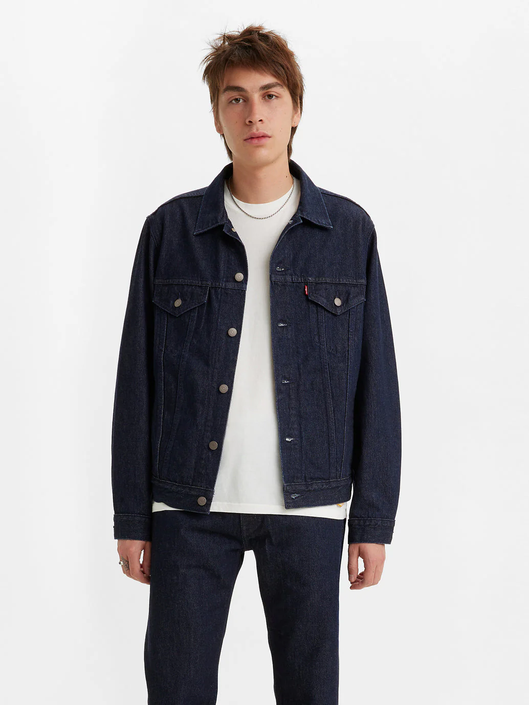 Men's Solid Spread Collar Denim Jacket - Image 4
