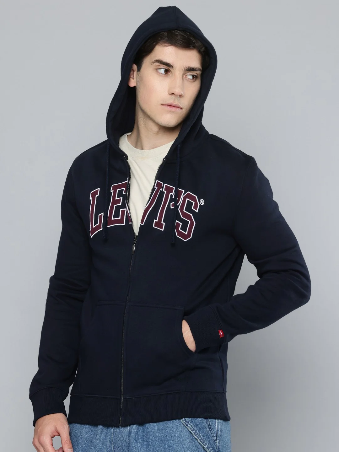 Men's Solid Navy Sweatshirt - Image 4