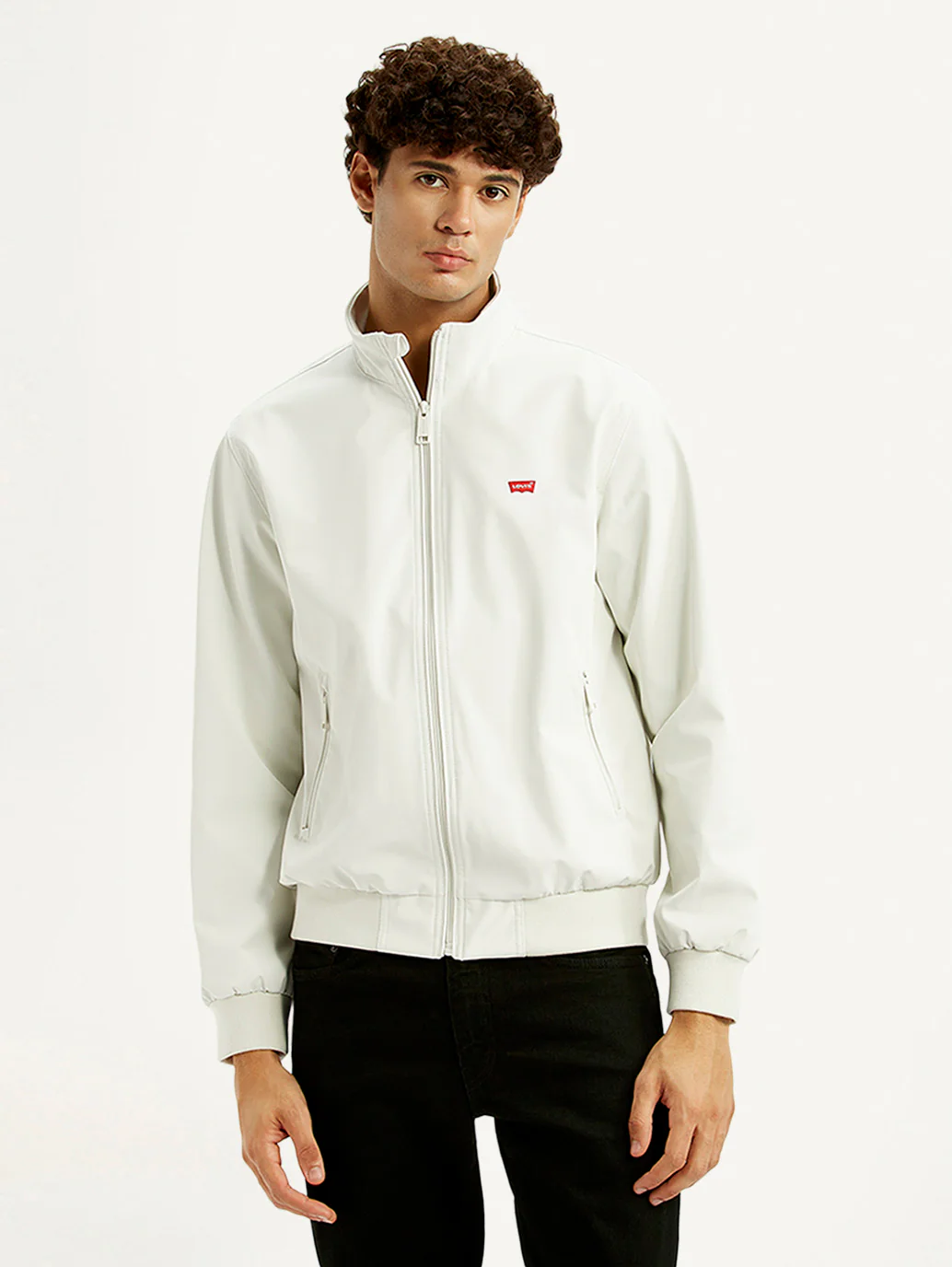 Men's Solid Off White Jacket - Image 2