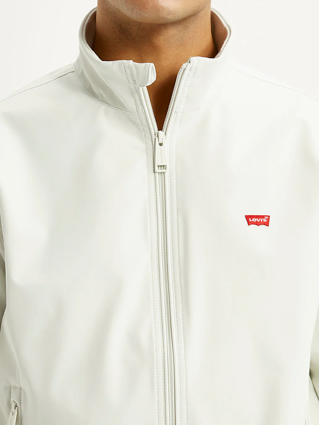 Men's Solid Off White Jacket - Image 4