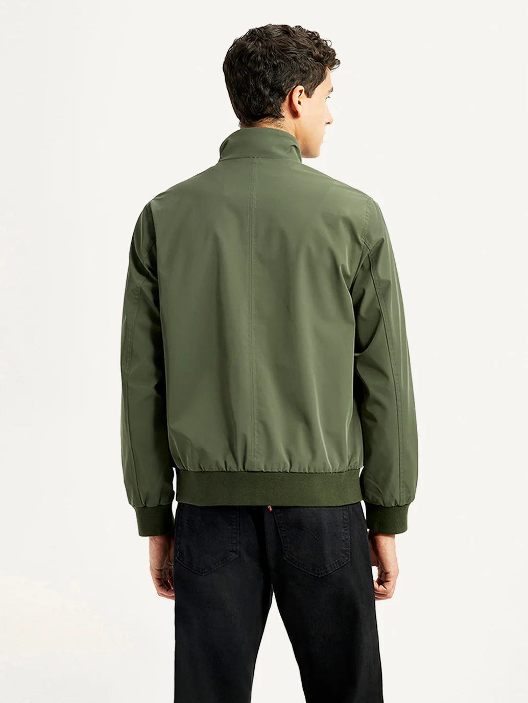 Men's Solid Slim Fit Bomber Jacket - Image 2